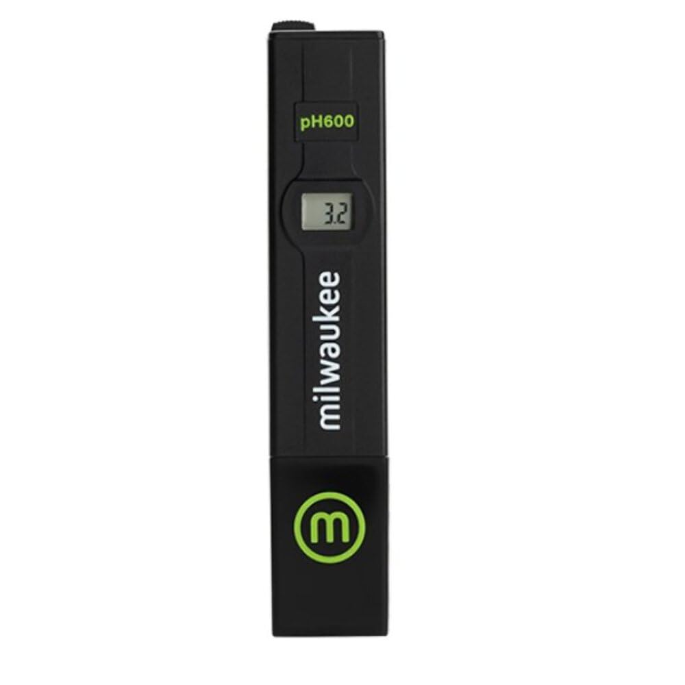 Milwaukee pH600 AQ Digital Water pH Meter - High Accuracy pH Tester for Aquariums, Pools, Hydroponics & Drinking Water - Perfect for Home, Lab & Outdoor Use