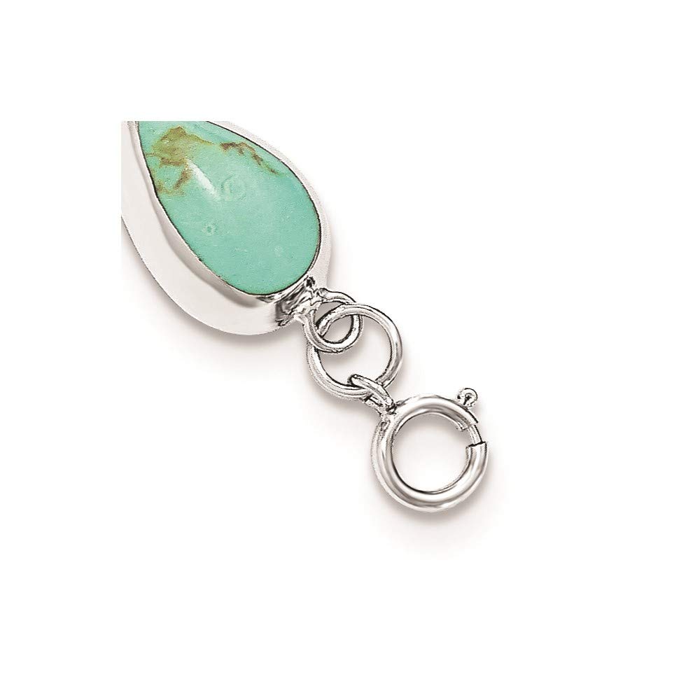 925 Sterling Silver Teardrop Synthetic Turquoise Bracelet for Women - Elegant Fine Jewelry Gift for Her (7.75