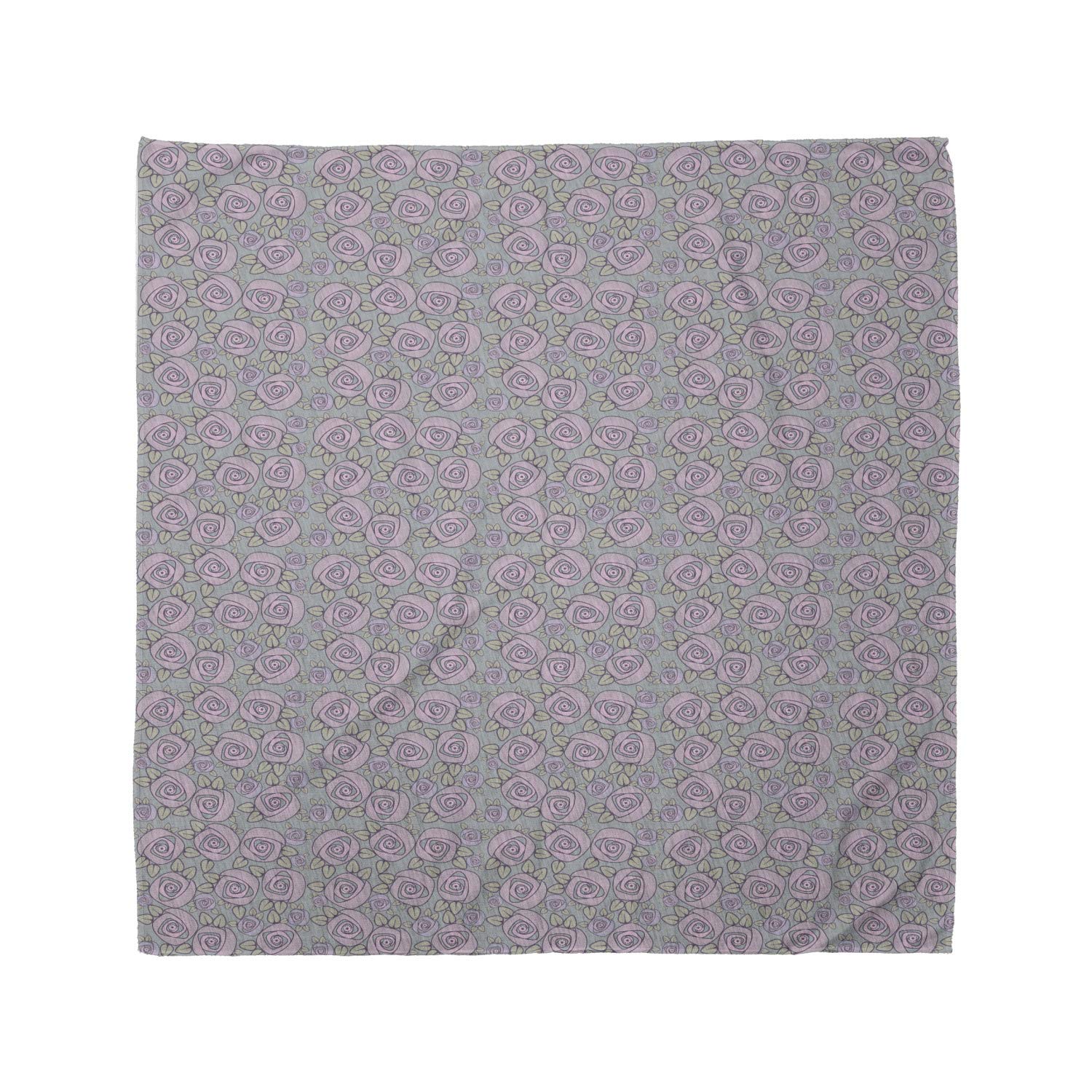 Ambesonne Rose Bandana - Romantic Spiraling Silhouettes Unisex Head Scarf & Neck Tie for Women & Men - Perfect for Outdoor Activities, Music Festivals & Fashion Accessories
