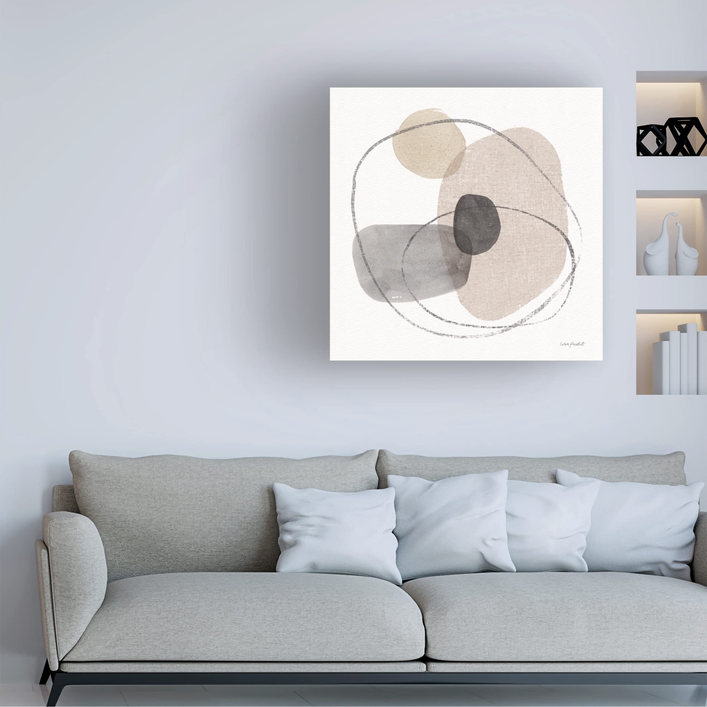 Lisa Audit 'Think Neutral 11' Abstract Canvas Wall Art Print - Modern Home & Office Decor for Living Room, Bedroom, or Workspace