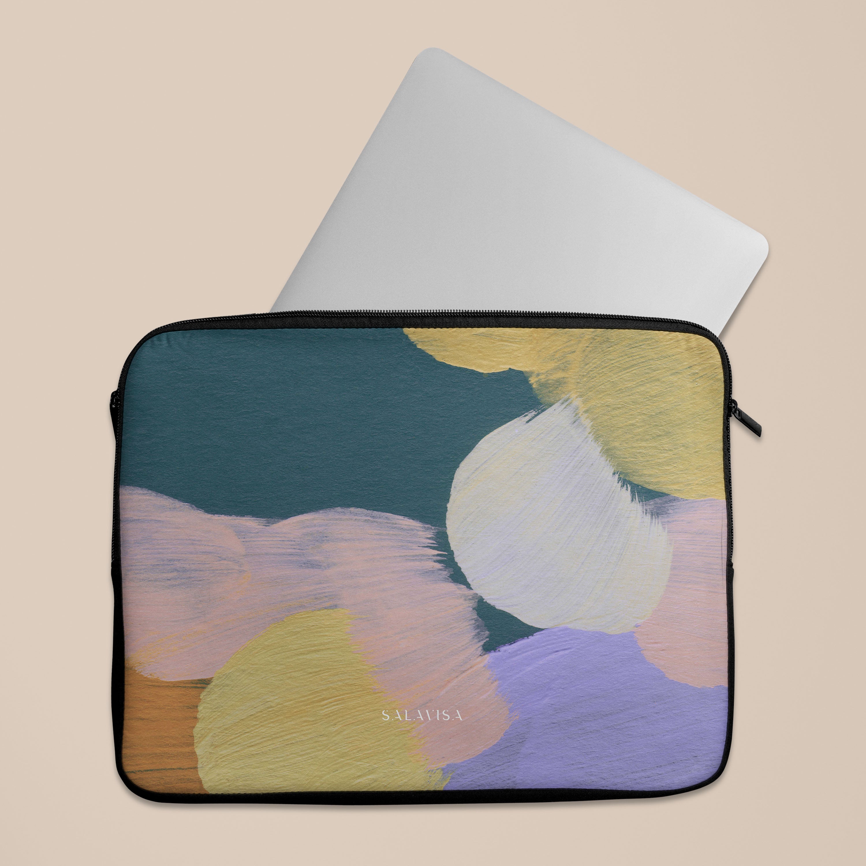 Premium Pale Canvas Laptop Sleeve - Protective 13-15 Inch MacBook/Notebook Case - Lightweight & Durable for Work, Travel & School
