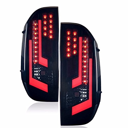 Black Smoke LED Taillight Lamps for Toyota Tundra 2014-2015 - Durable Rear Light Replacement with Bright LED Lights - Perfect for Night Driving & Off-Road Adventures