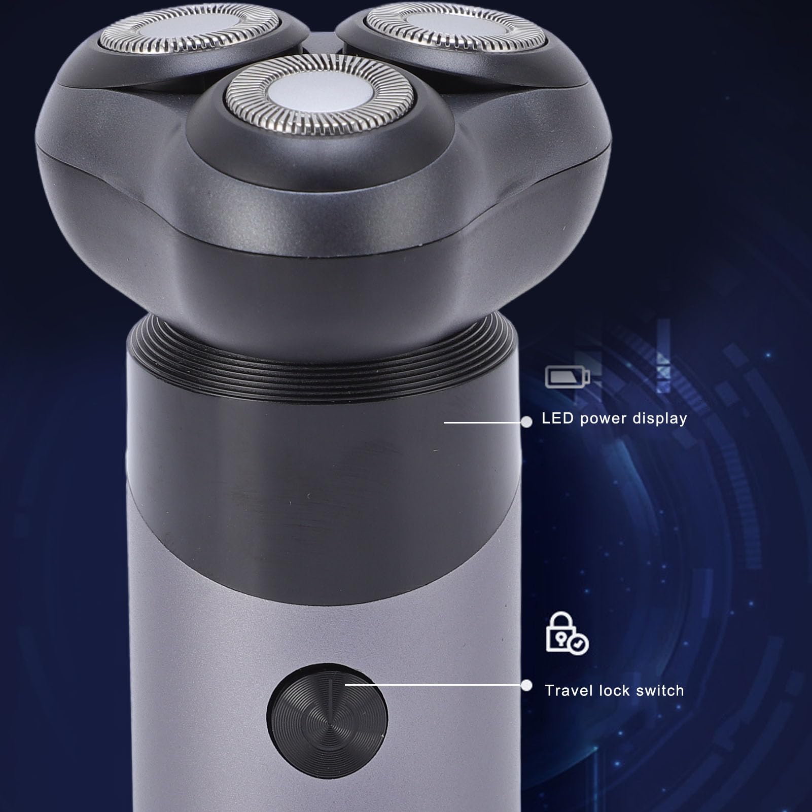 Premium Rechargeable Electric Razor for Men - 3D Floating Heads, LCD Display, Waterproof Cordless Shaver - Perfect for Travel, Business Trips & Daily Grooming at Home or Gym