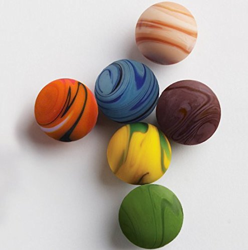 22mm Handmade Art Glass Marbles with Stands - Set of 6 Sandstorm Design for Home Decor, Office Desk Accessories & Gift Ideas