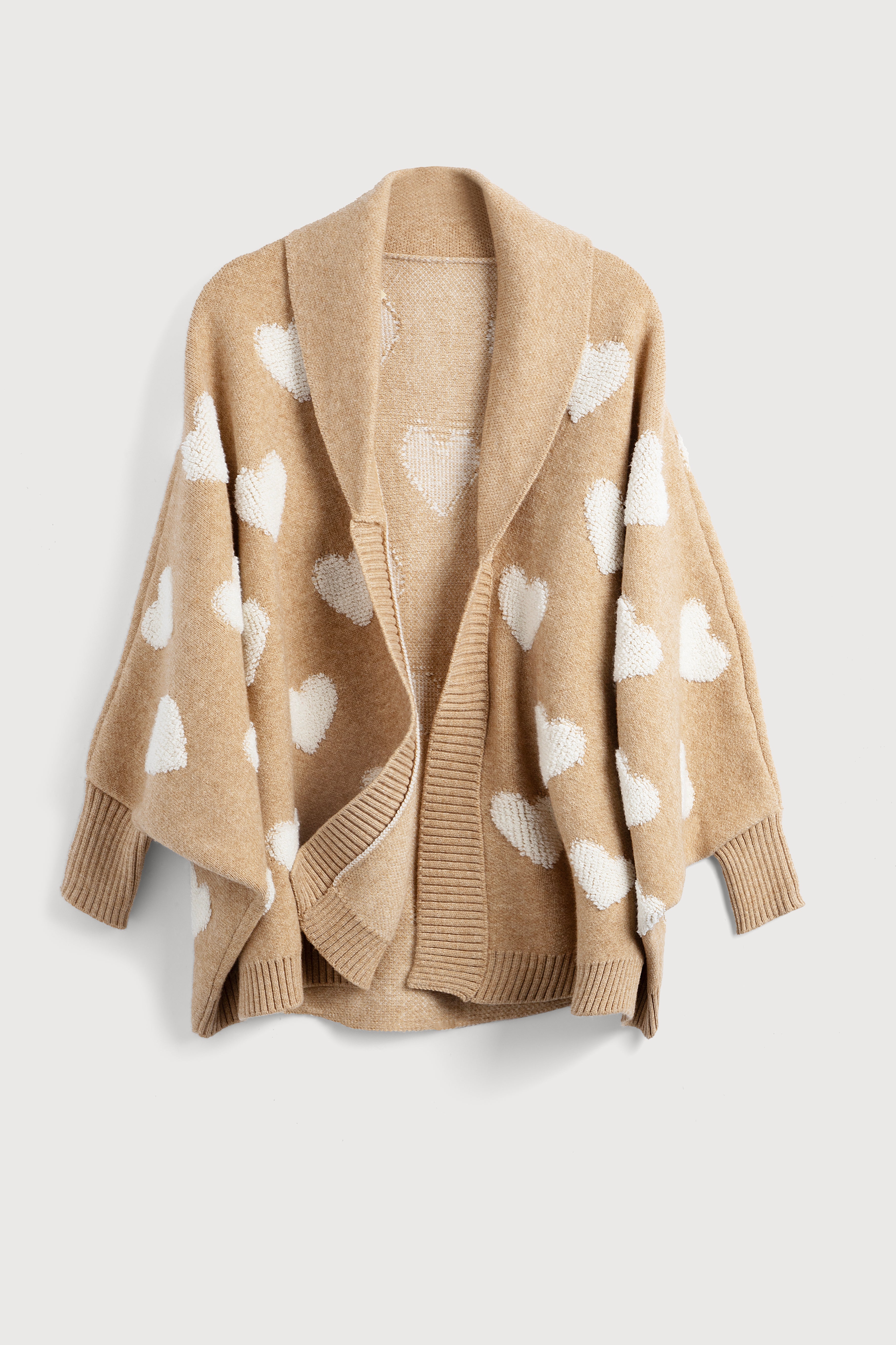 Heart Cardigan Sweater for Women - Cozy Ribbed Knit Pullover for Fall & Winter - Perfect for Casual Outfits, Date Nights, and Layering