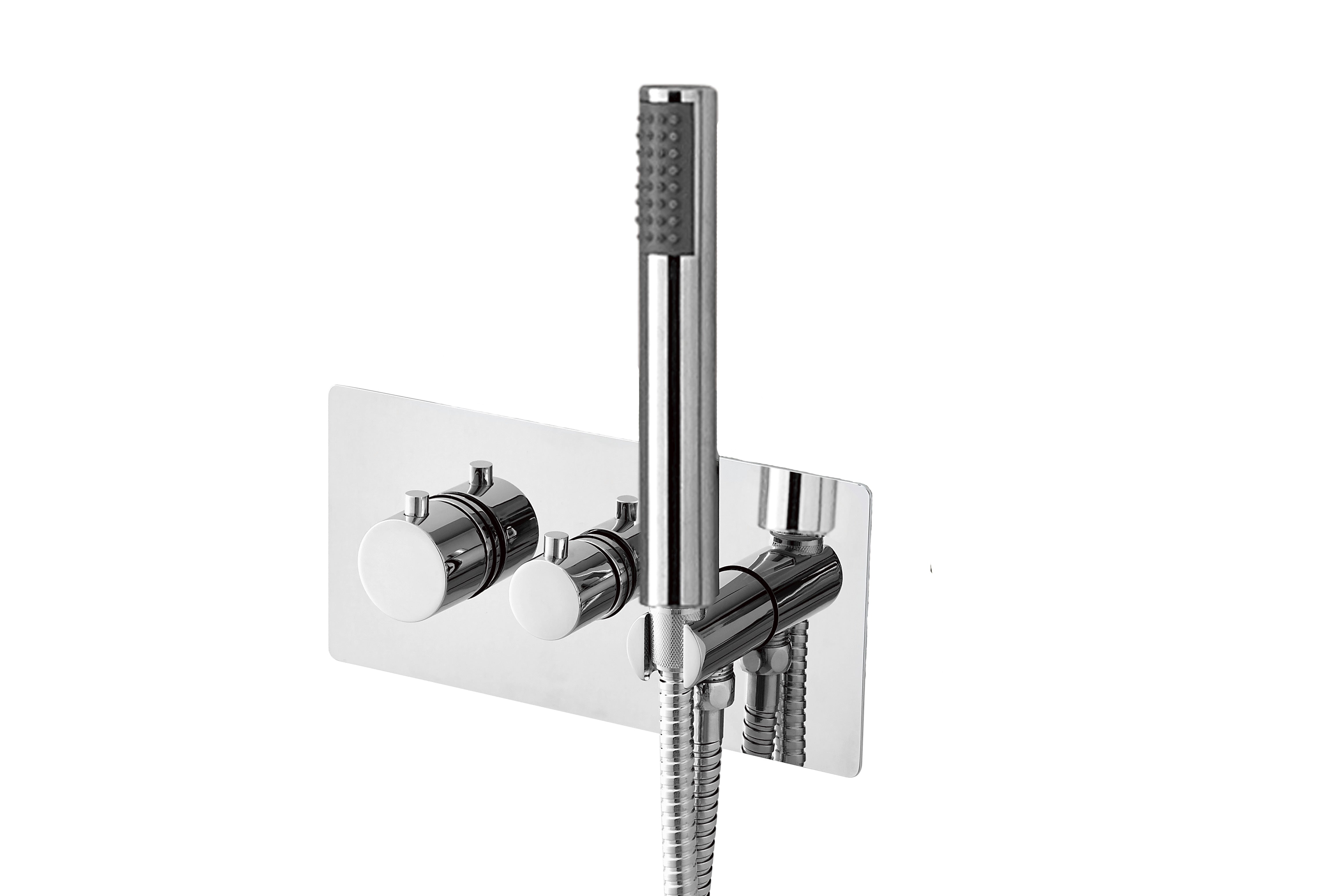 DAX Round Concealed Valve Thermostatic Mixer Shower System - 2/3 Function Diverter, Chrome Finish (DAX 1004 RD CR) - Perfect for Modern Bathroom & Spa Renovations