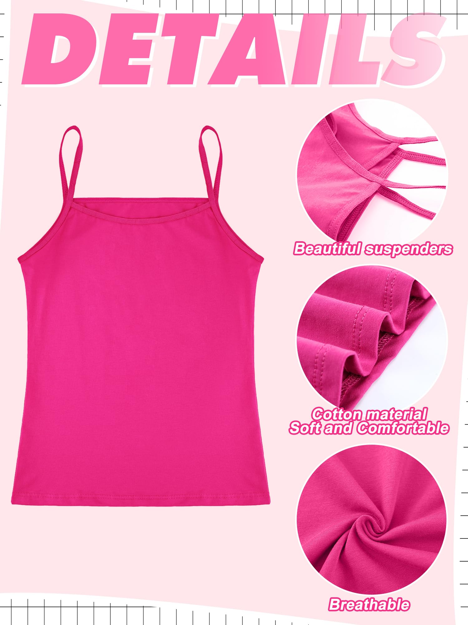Geyoga 6 Pack Girls Dance Tank Tops - Racerback Crop Tops for Ballet, Gymnastics & Dance | Breathable Sleeveless Performance Wear for Kids & Teens | Perfect for Recitals, Practice & Competitions