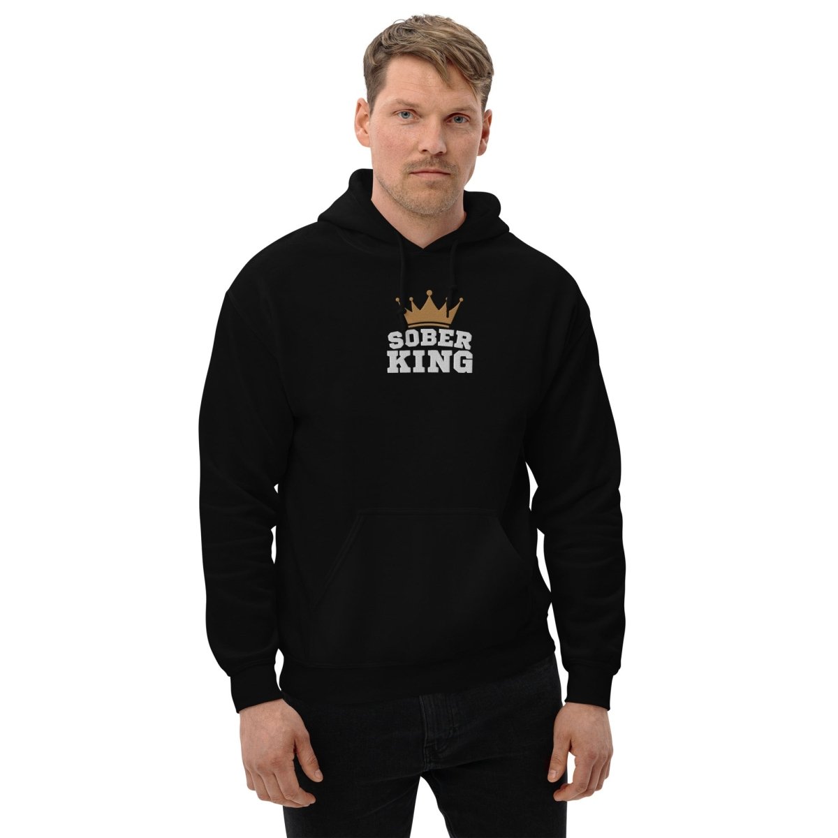 Sober King Embroidered Unisex Hoodie - Comfortable Pullover Sweatshirt for Men & Women - Perfect for Casual Wear, Street Style & Winter Outfits