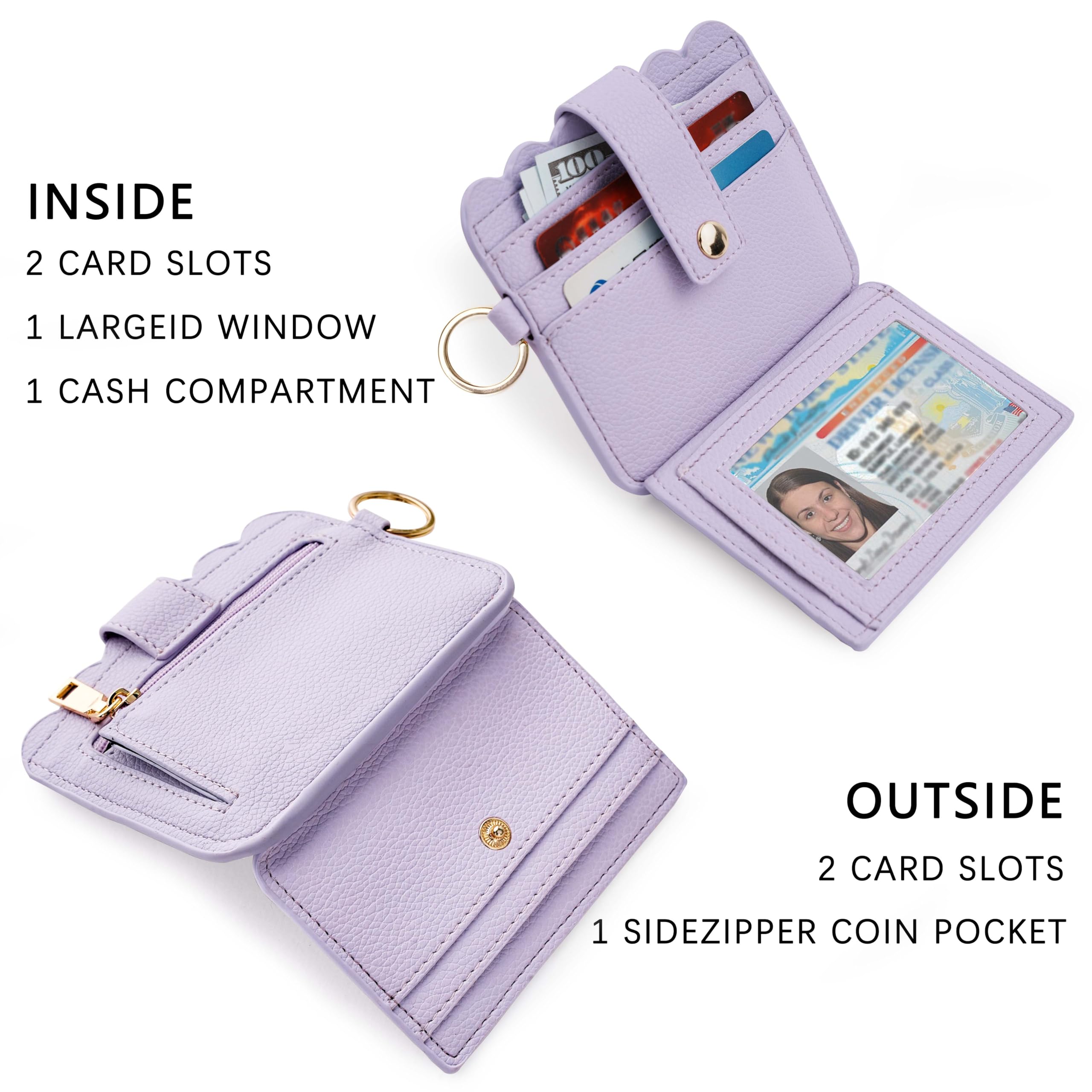 RFID Blocking Women's Wallet Keychain Wristlet - Slim Card Holder with Key Ring & Wrist Strap for Credit Cards, ID & Cash | Perfect for Travel, Shopping & Everyday Use