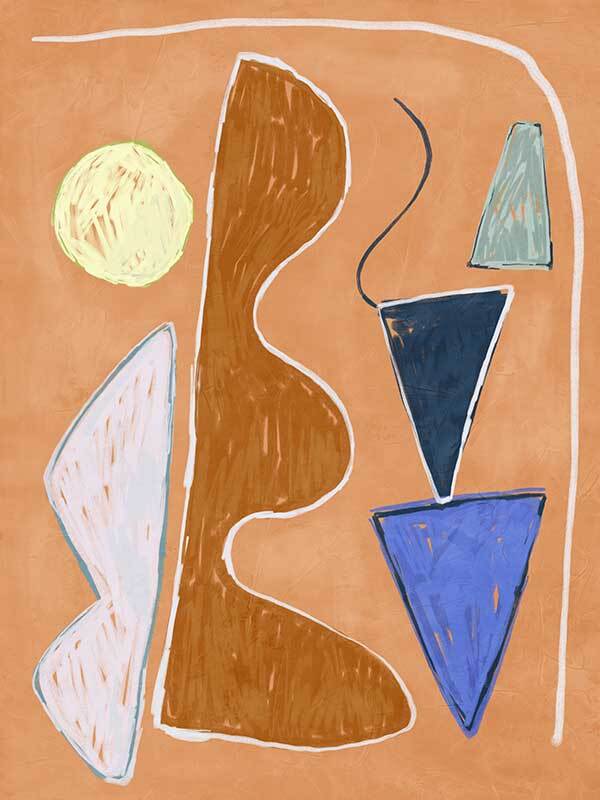 Desert Geo II Abstract Canvas Wall Art Print - Modern Home & Office Decor for Living Room, Bedroom, or Workspace