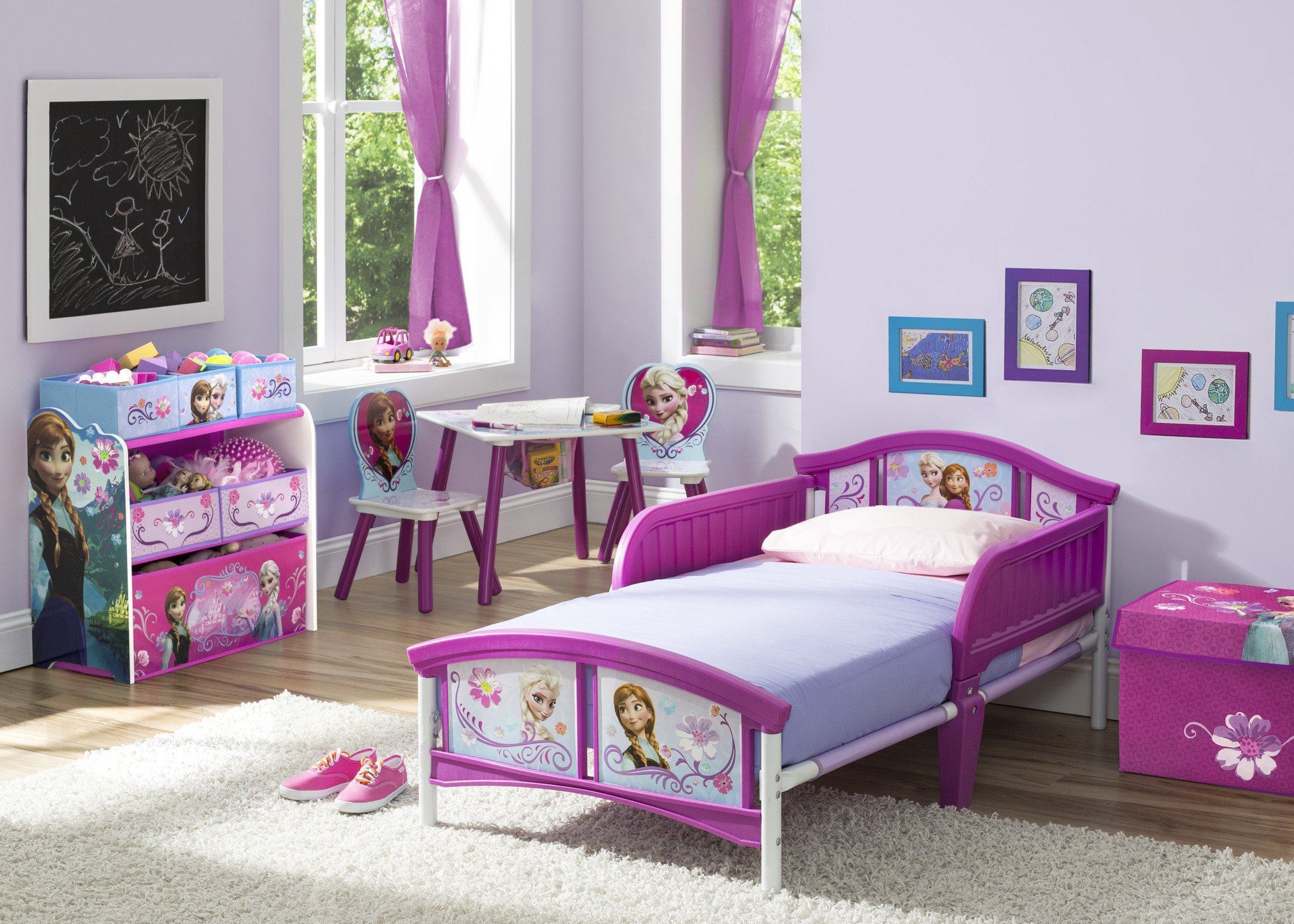 Frozen Themed Multi-Bin Toy Organizer for Kids - Perfect for Bedroom, Playroom & Classroom Storage