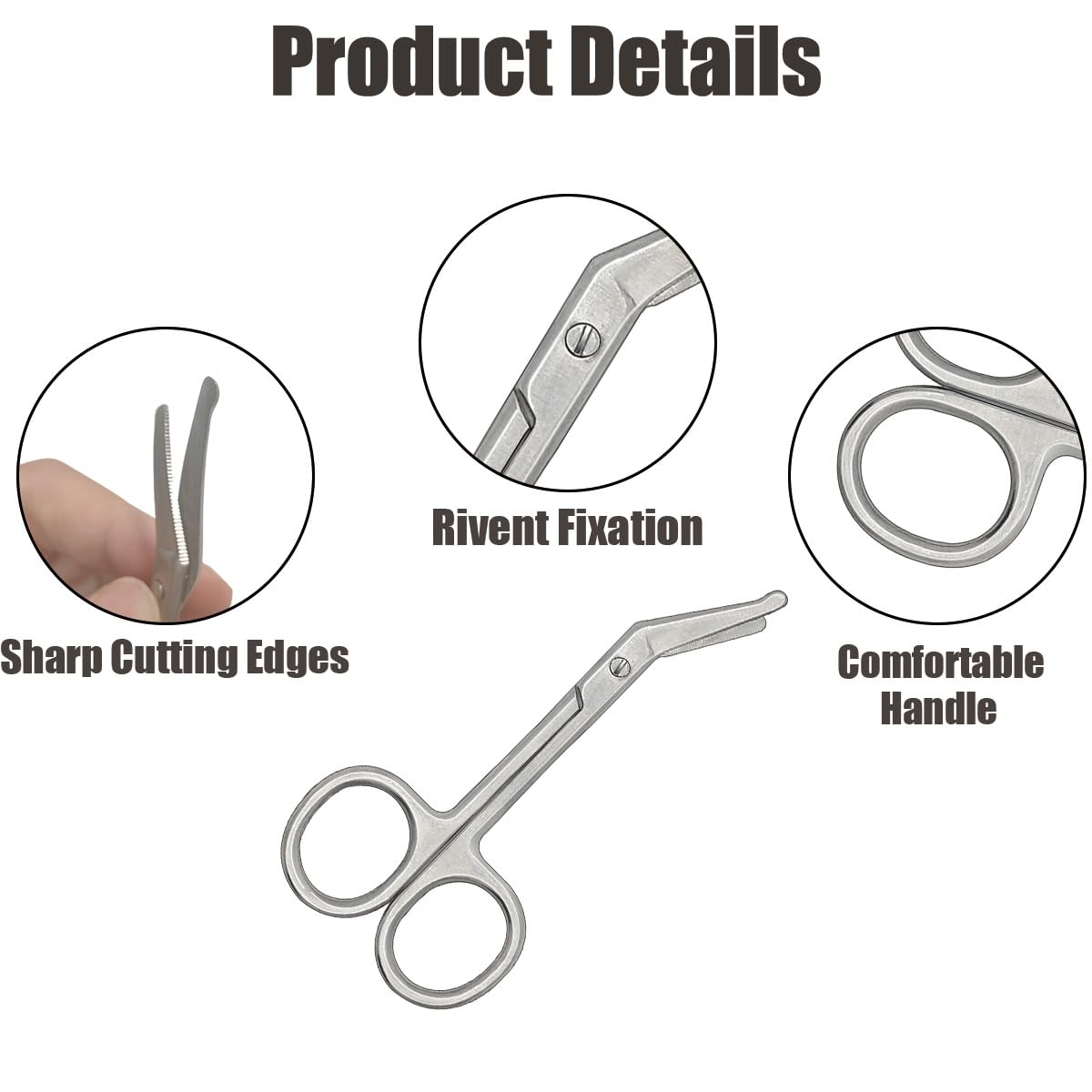 2 Pack Stainless Steel Ostomy & Bandage Scissors - 4.4