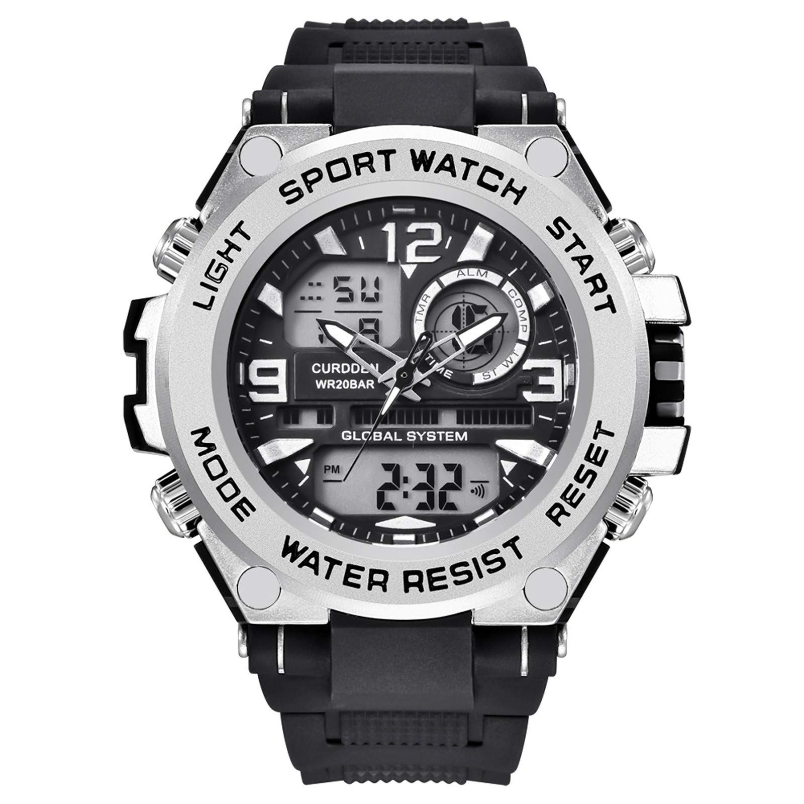 Men's Digital Sports Watch - Waterproof 50m LED Wristwatch with Quartz Movement - Perfect for Running, Swimming & Outdoor Activities