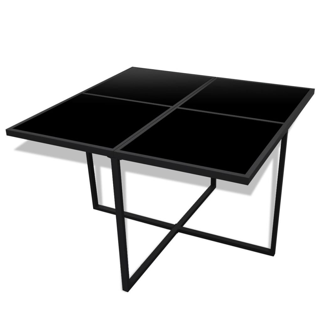 Tidyard Modern 8-Person Outdoor Dining Set - 9-Piece Patio Furniture with Tempered Glass Table & Black Poly Rattan Chairs - Perfect for Garden, Backyard, and Poolside Entertaining