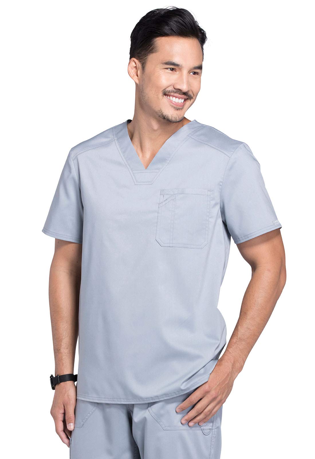 Cherokee Men's Scrubs Top - Comfortable Workwear with Tuckable V-Neck Design (WW690) | Perfect for Nurses, Doctors & Healthcare Professionals