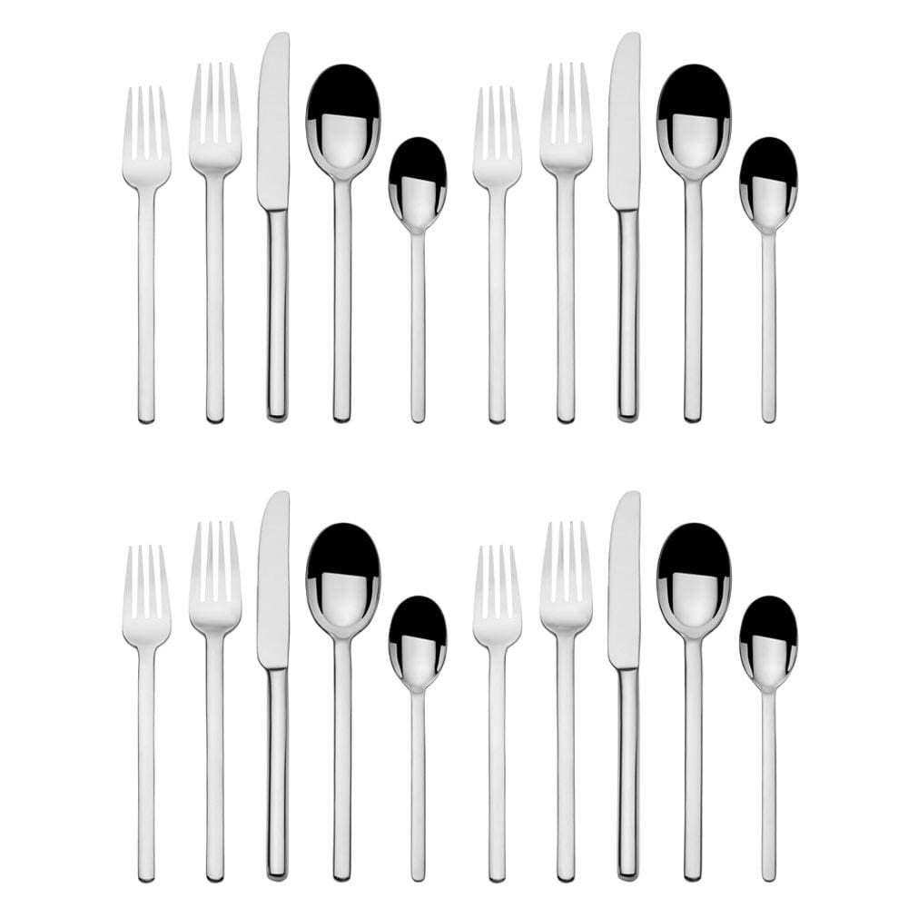 Premium Zena 20-Piece Stainless Steel Flatware Set - Service for 4 - Elegant Dining Utensils for Everyday Meals & Dinner Parties