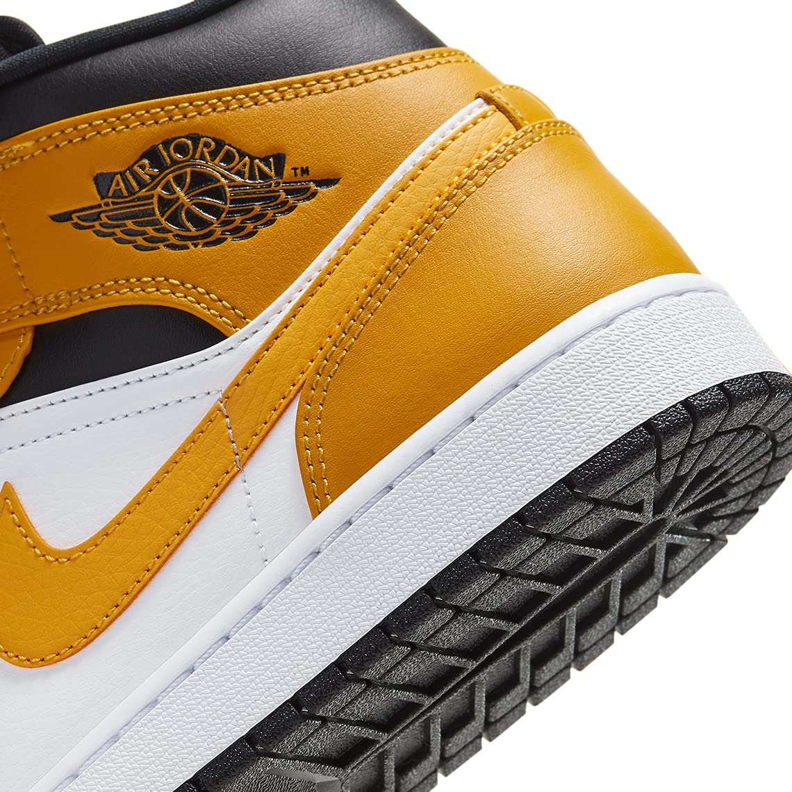 Jordan Men's Air Jordan 1 Mid Basketball Shoes - University Gold/Black-White (Size 9) | Retro Sneakers for Streetwear, Casual Outfits & Basketball Games