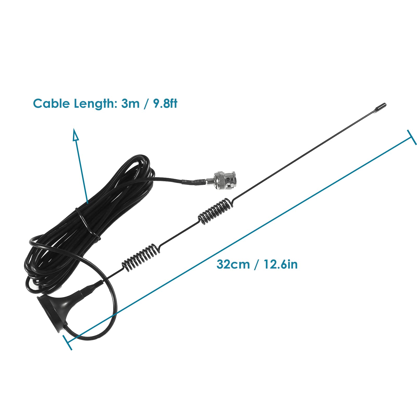 4-Pack Police Scanner Antenna 20-1300MHz HF VHF UHF BNC Male Antenna for Radio Shack, Ham Radio & Emergency Scanners - Perfect for Police Monitoring, Amateur Radio & Emergency Preparedness