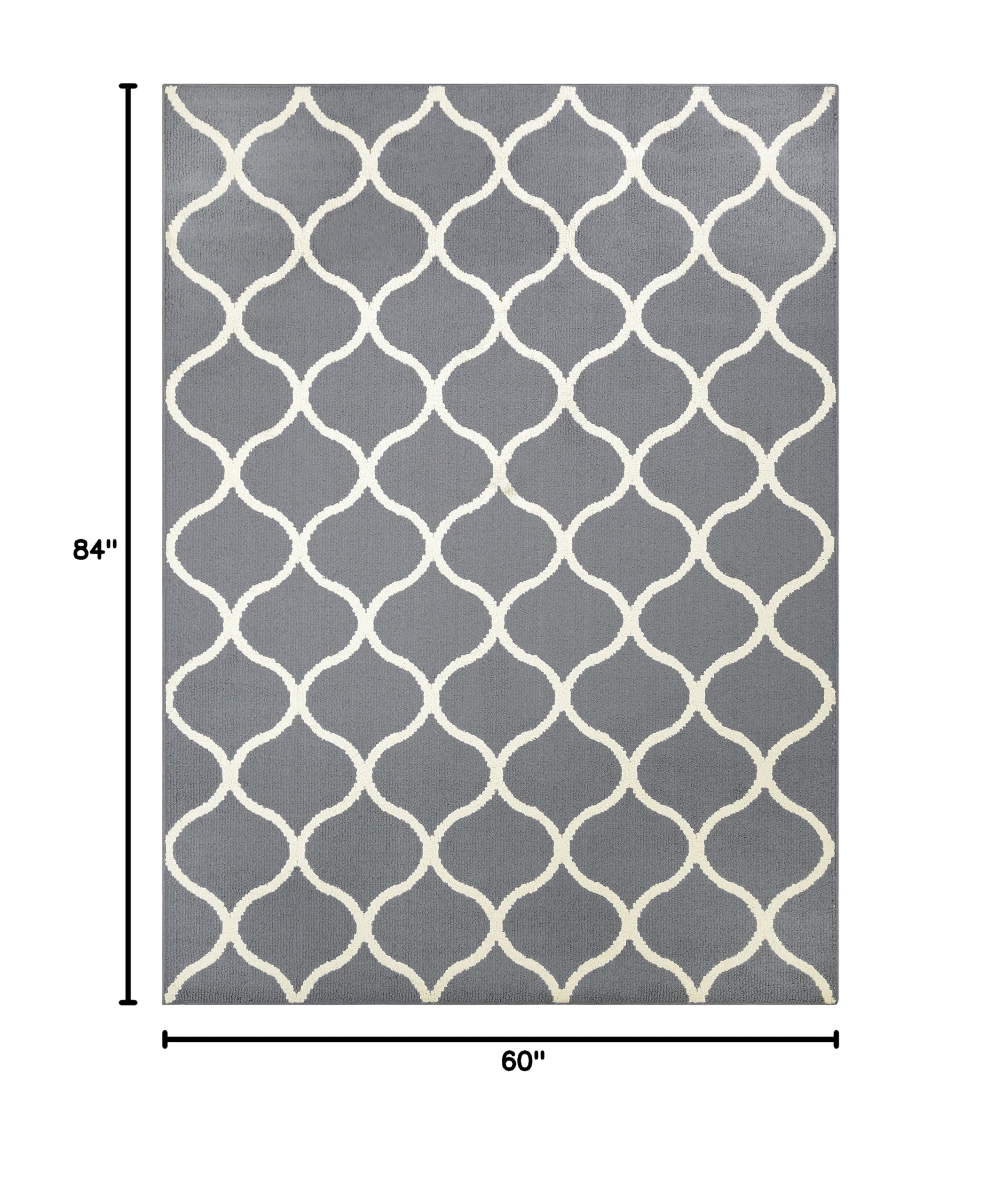 Maples Rugs Rebecca Modern 5x7 Area Rug - Soft Grey & White Contemporary Design for Living Room, Bedroom & Office - Handmade in USA - Perfect for Home Decor, Cozy Spaces & High-Traffic Areas