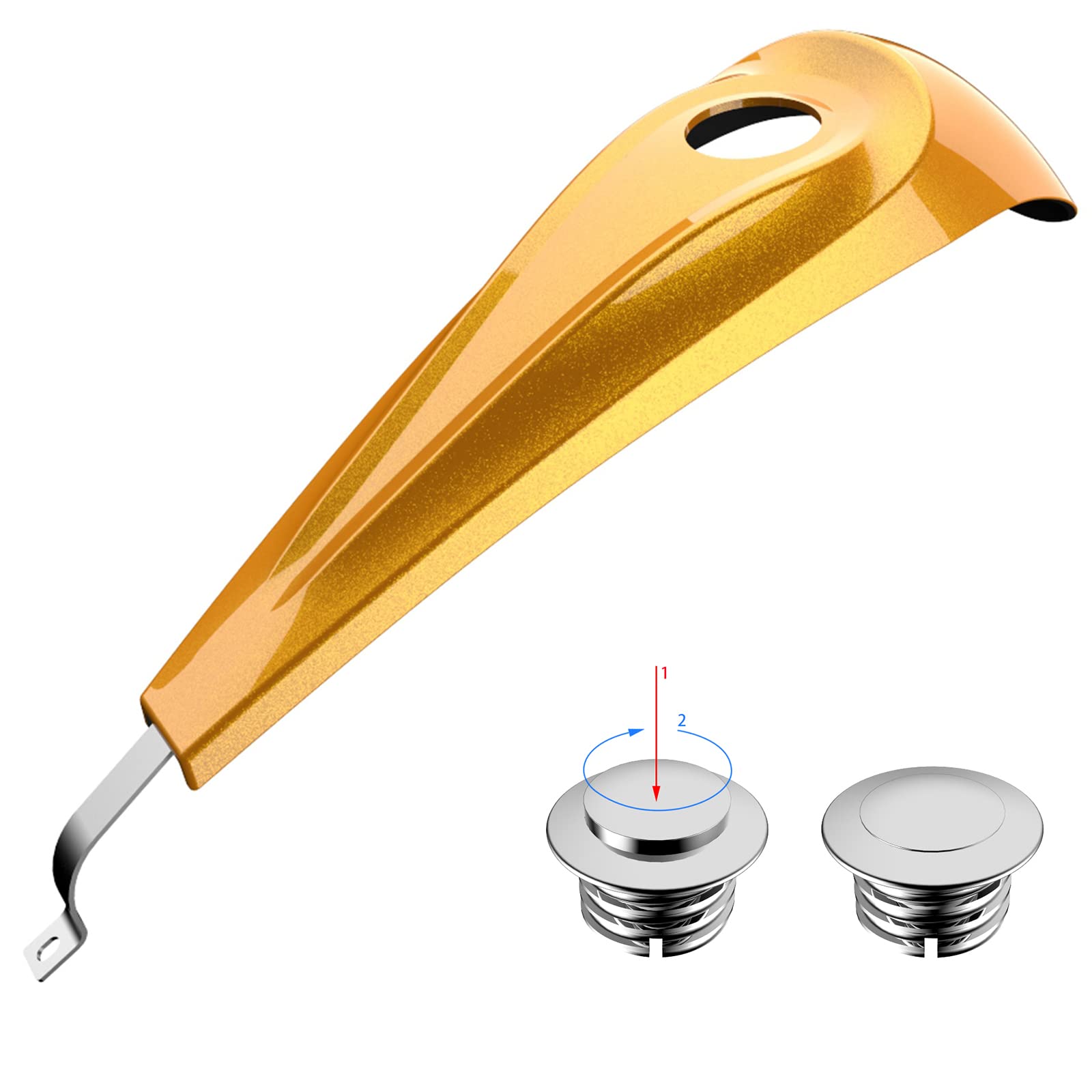 **Low-Profile Tank Dash Console & Chrome Gas Cap for 2008-2023 Harley Touring Street Glide Road Glide – Chrome Yellow Pearl – Perfect for Custom Motorcycle Upgrades & Long-Distance Rides**