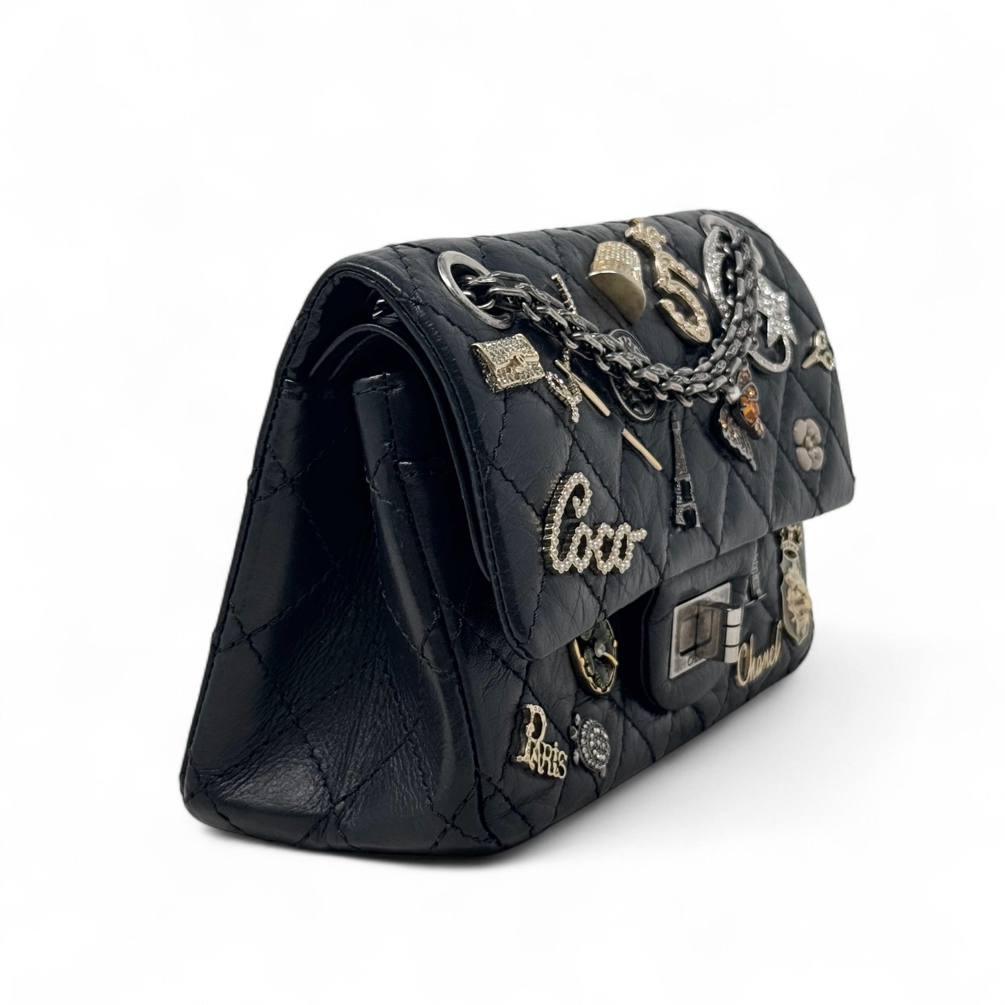 Chanel Black Charms 2.55 Reissue 224 Flap Bag - Luxury Designer Handbag for Women | Perfect for Evening Parties, Date Nights & Special Occasions