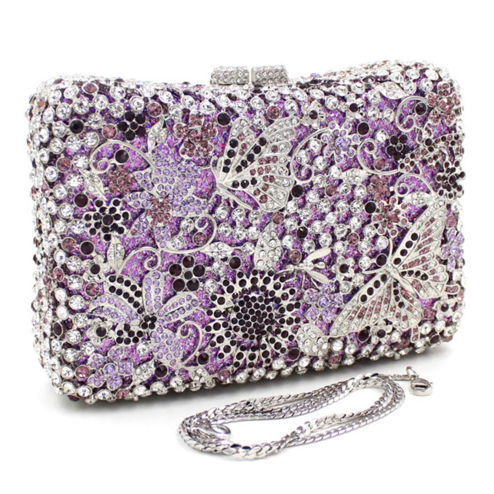 Elegant Rhinestone Evening Clutch Bag for Women - Luxury Wedding Party Purse with Chain Strap - Perfect for Prom, Cocktail Events & Formal Occasions
