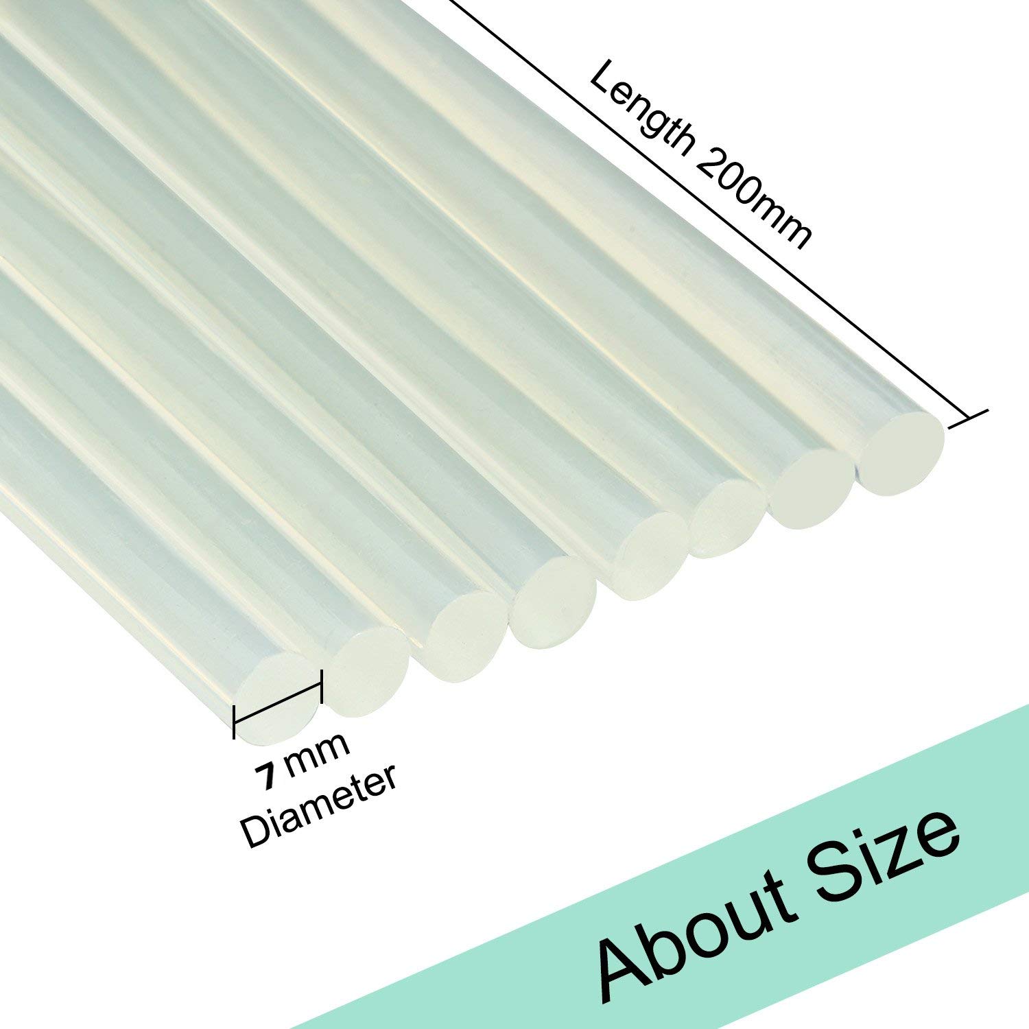 FADMAN 7mm Clear Transparent Hot Glue Sticks - 20 Pack Compatible with 20 Watt Glue Guns - Perfect for DIY Crafts, Home Repairs & School Projects
