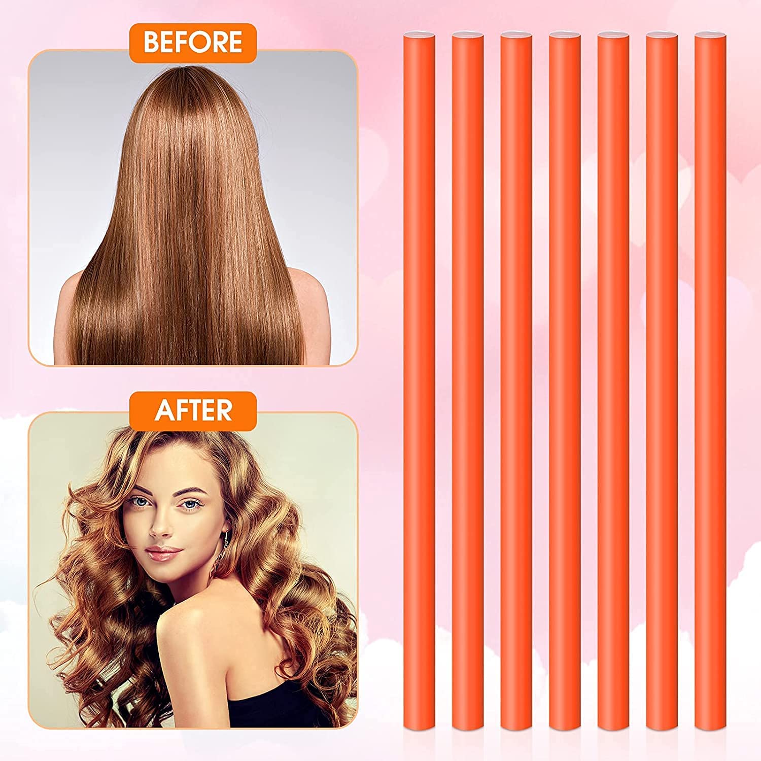 GLAMEZONE Hair Roller & Curler Set - Multicolor Heatless Hair Styling Tools for Beach Waves, Curls & Volume - Perfect for Home, Salon & Travel Use