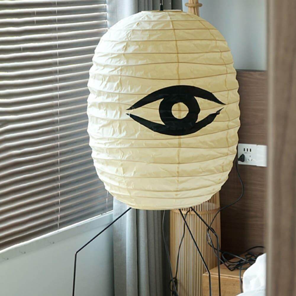 Ellipsa Rice Paper Lantern Floor Lamp - Modern Asian Style Lighting for Living Room, Bedroom & Patio Decor | Soft Ambient Light for Relaxation & Meditation Spaces