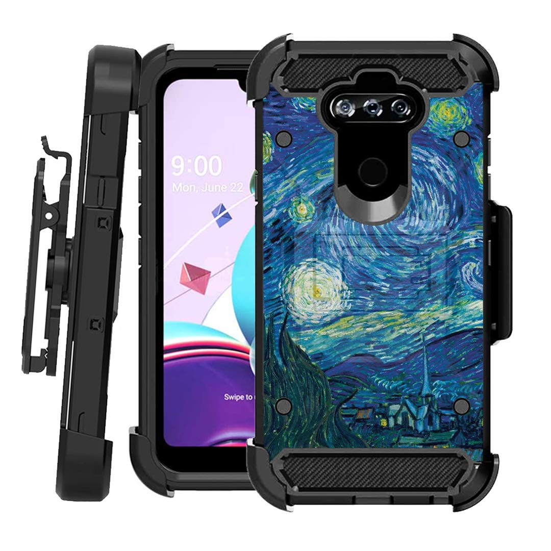 Moriko Rugged Case for LG K8X - Heavy Duty Protection with Kickstand & Holster for US Cellular | Outdoor & Work Use