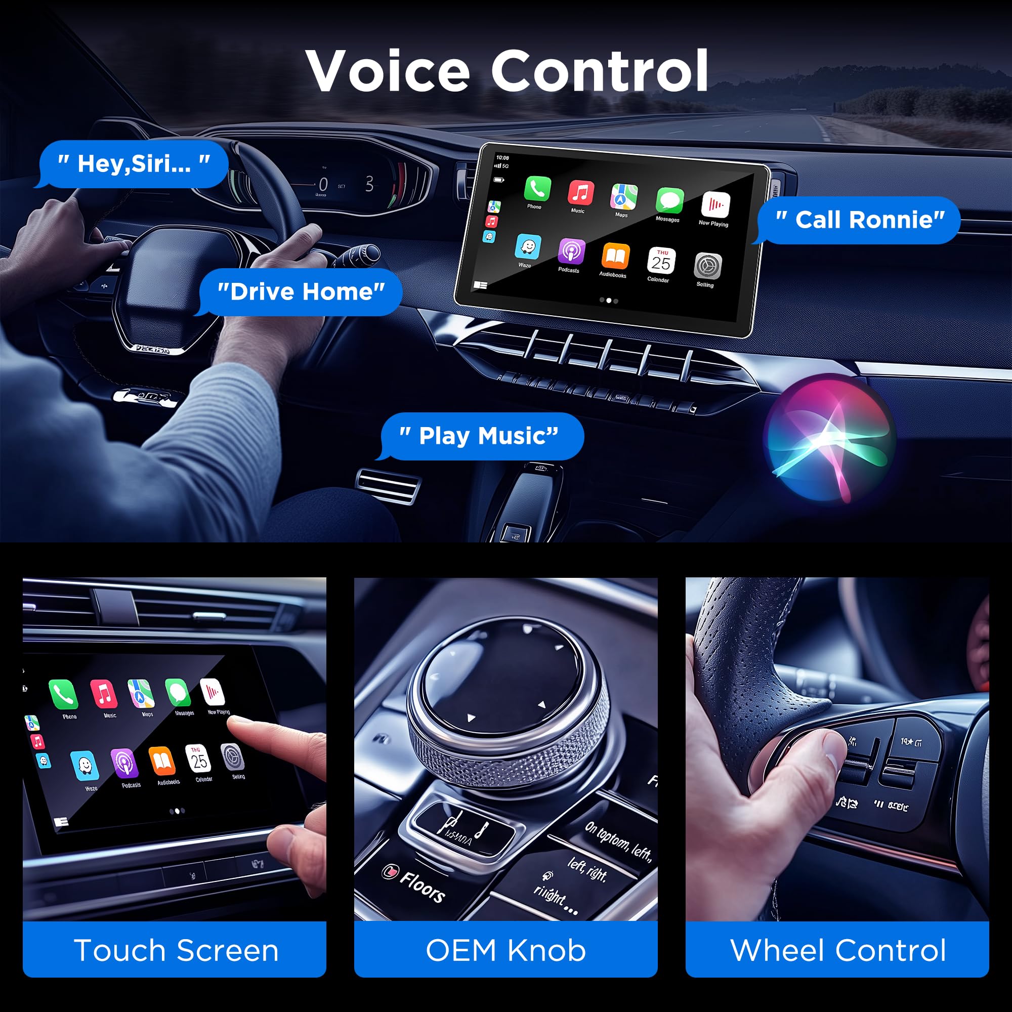 2024 Upgraded Wireless CarPlay Adapter - Plug & Play, Zero Latency for iPhone iOS 10+ | Bluetooth 2.4GHz & Dual-Band Wi-Fi (2.4/5.8GHz) | Easy Setup & Online Updates | Compatible with 2015+ Model Cars | Perfect for Commuting, Road Trips & Hands-Free Driving