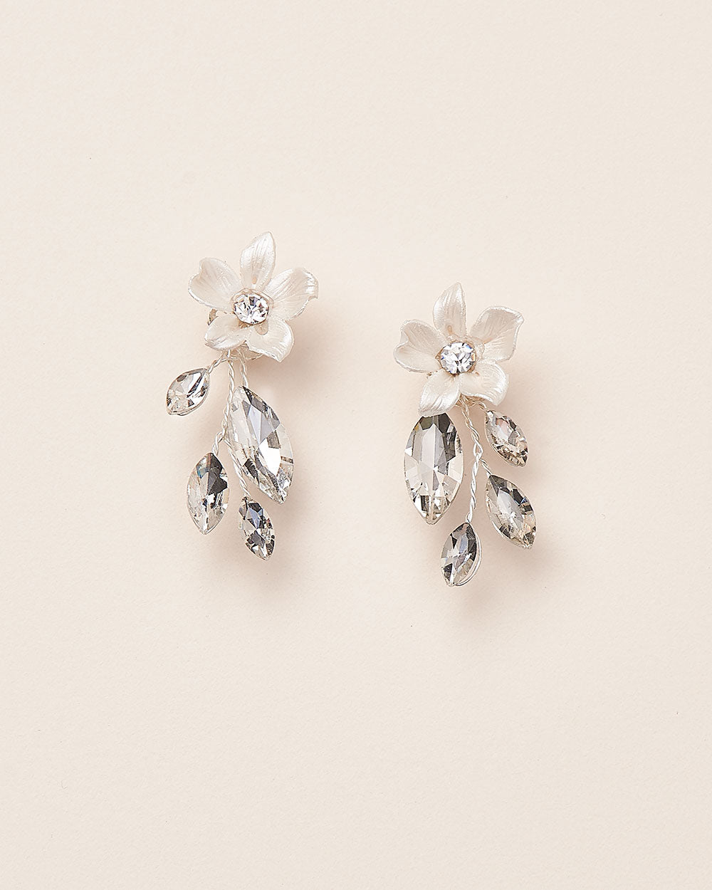 Flora Crystal Earrings for Women - Elegant Floral Dangle Earrings with Sparkling Crystals | Perfect for Weddings, Parties & Special Occasions