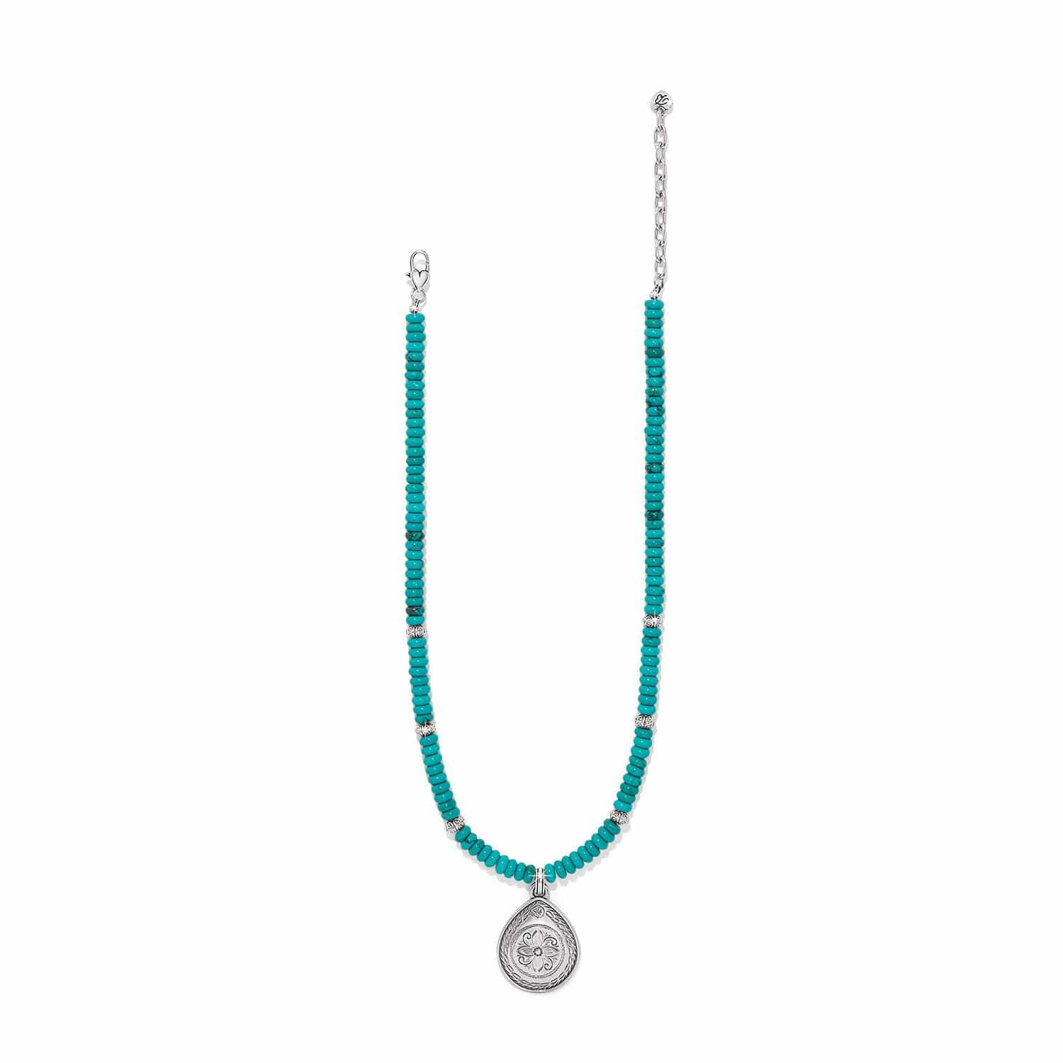 Handmade Mosaic Turquoise Teardrop Pendant Necklace - Boho Chic Jewelry for Women - Perfect for Festivals, Weddings & Everyday Wear