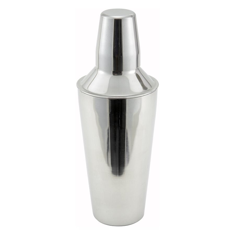 Winco 3-Piece 28 Oz Classic Cocktail Shaker Set - Stainless Steel Bar Mixing Tool for Professional Bartenders & Home Cocktail Making