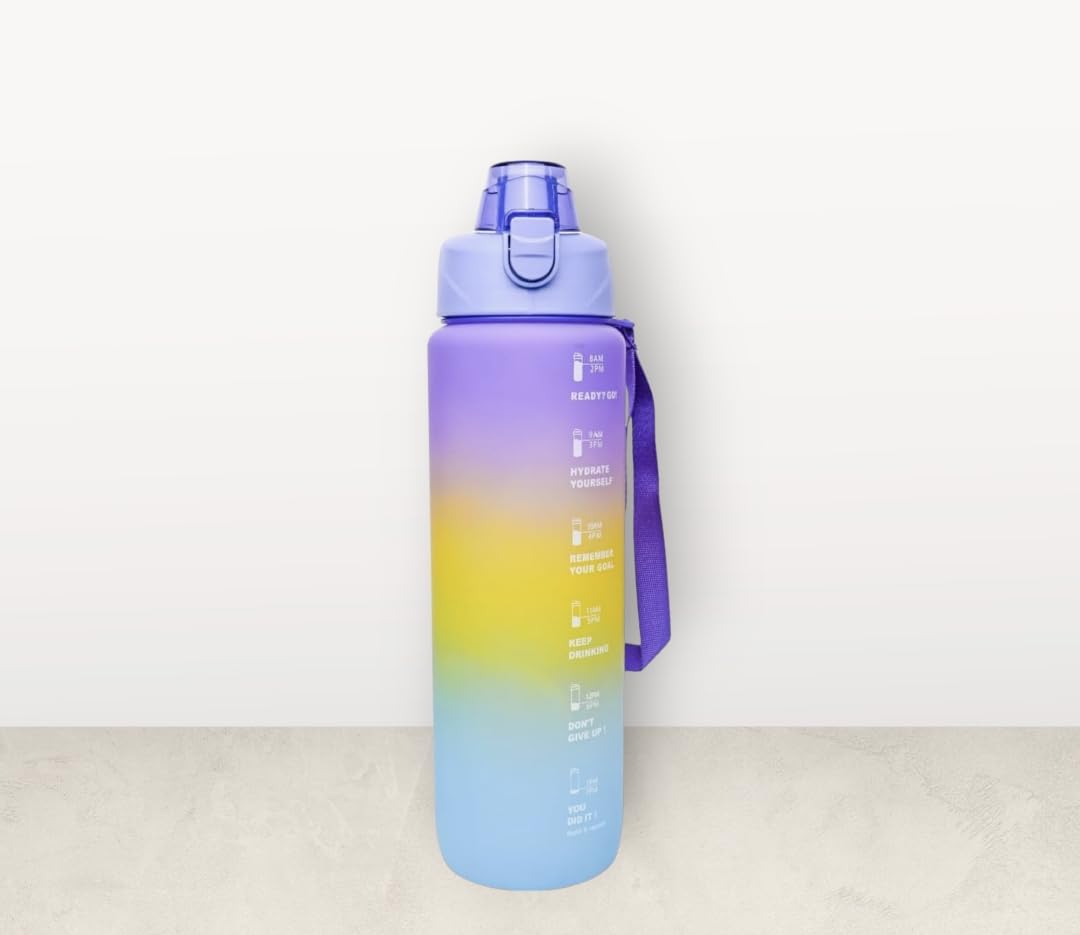 RP_MB_Multi_001 Motivational Water Bottle - 32oz Leakproof Sports Bottle with Inspirational Quotes - Perfect for Gym, College, School, Travel & Outdoor Activities