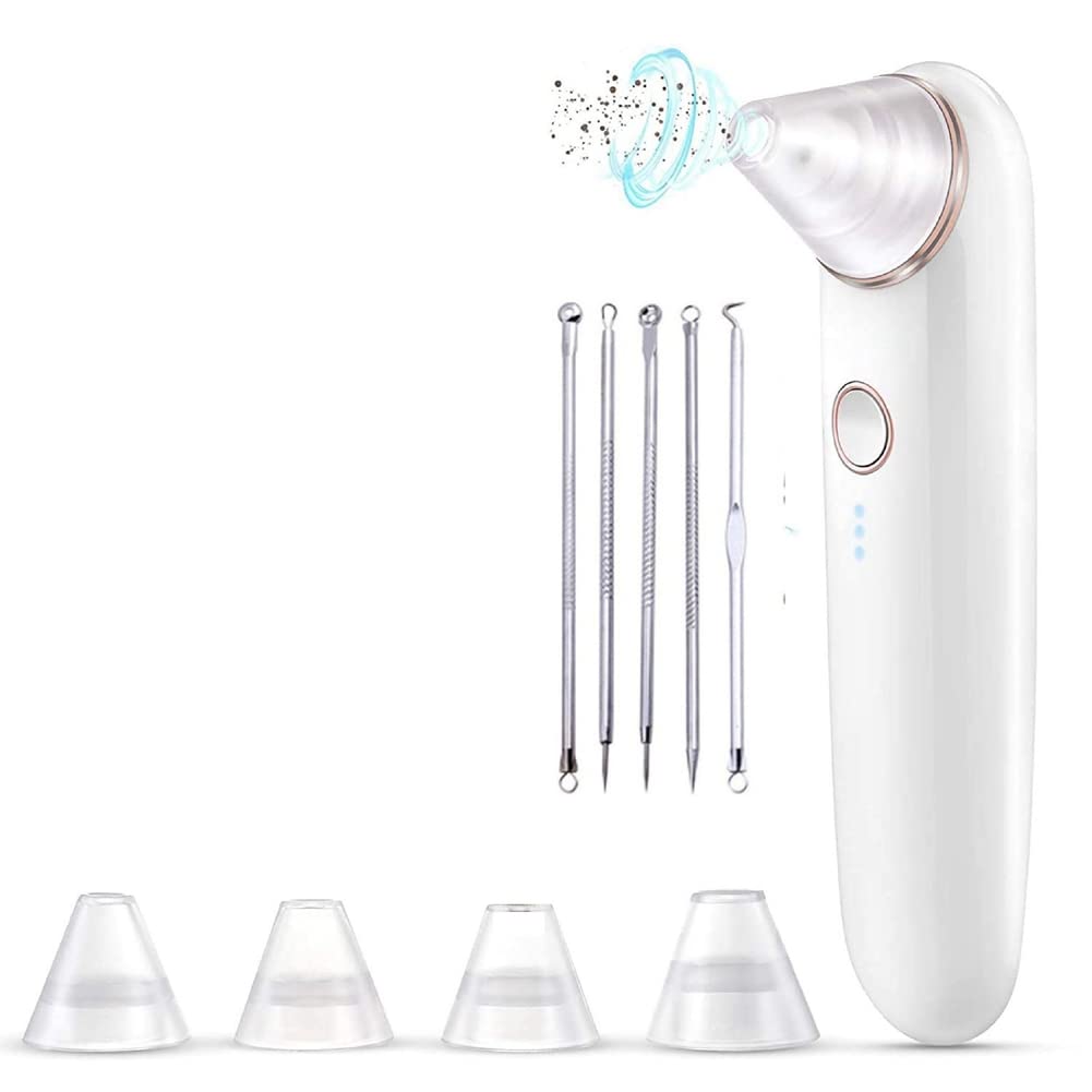 Novoce Blackhead Remover Vacuum - 3 Adjustable Suction Levels, 5 Detachable Probes, USB Rechargeable Pore Cleaner for Acne & Whitehead Removal | Perfect for Facial Cleansing & Skincare Routine