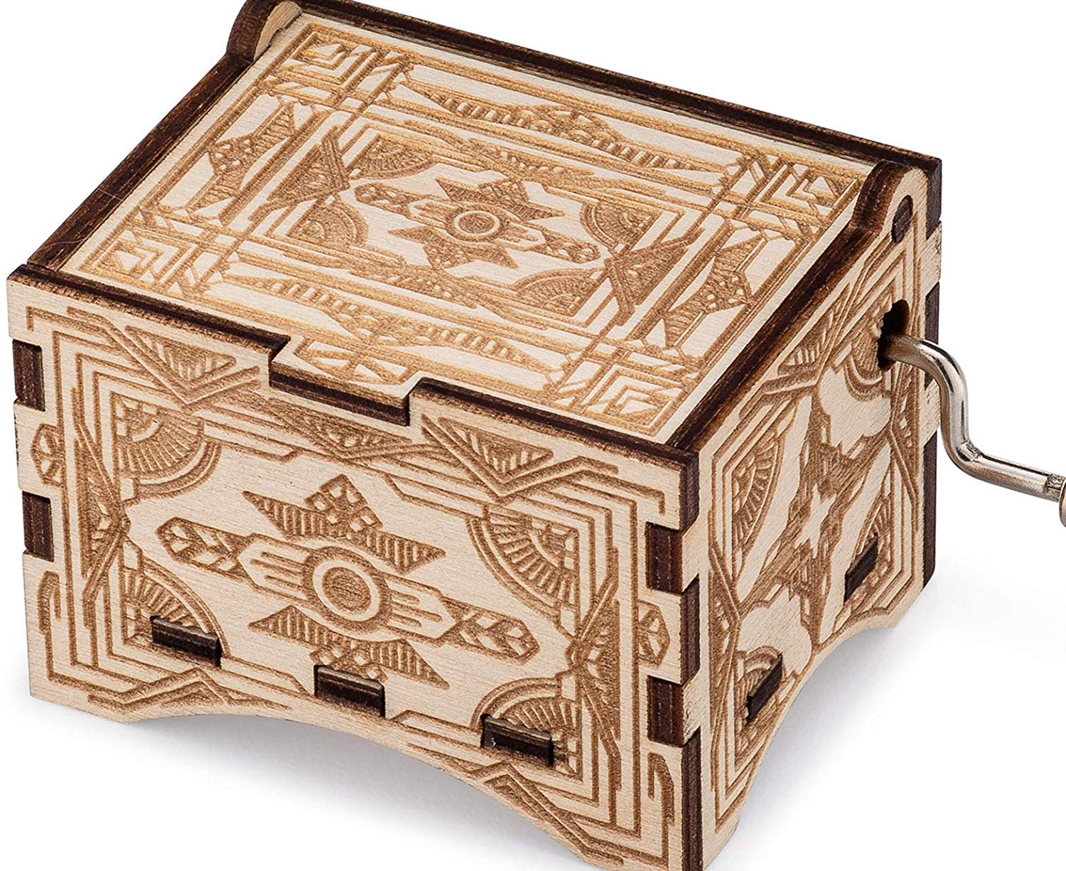 Personalized Vintage Music Box - Laser Engraved Wooden Gift with Custom Song (Standard Size, Let It Be) | Perfect for Anniversaries, Weddings & Special Occasions