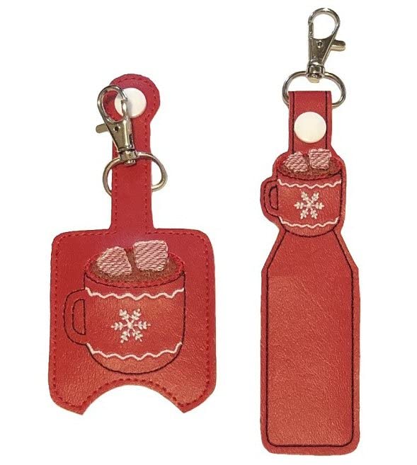 Hot Cocoa Hand Sanitizer & Lip Balm Holder - Portable Sanitizer Clip for Purse, Keychain, Backpack - Perfect for Travel, Office, School, Gym
