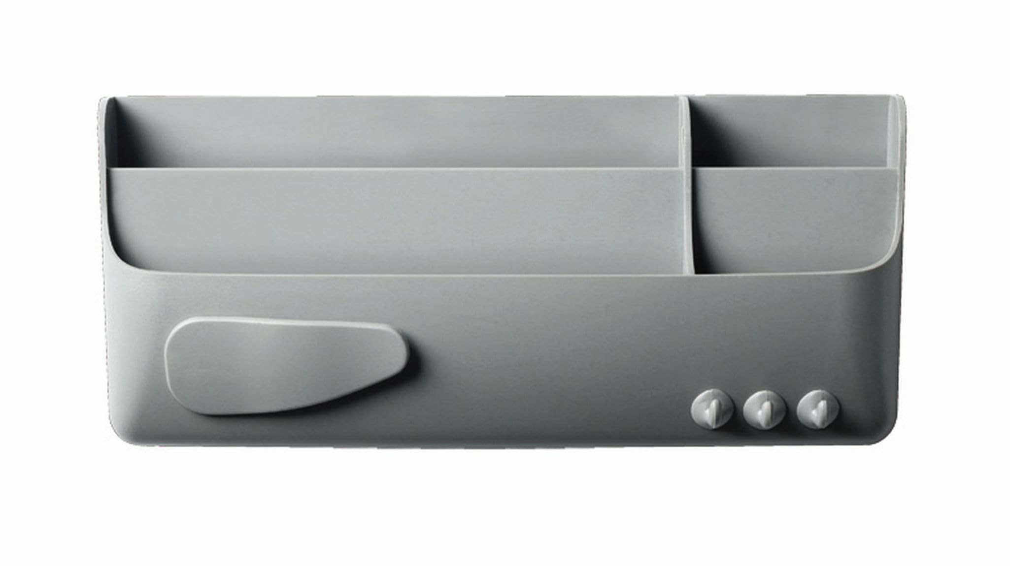 MasterVision Magnetic Dry Erase Marker Holder - 4 Compartment Whiteboard Organizer Box for Pens & Accessories (Gray) - Perfect for Classroom, Office & Home Use