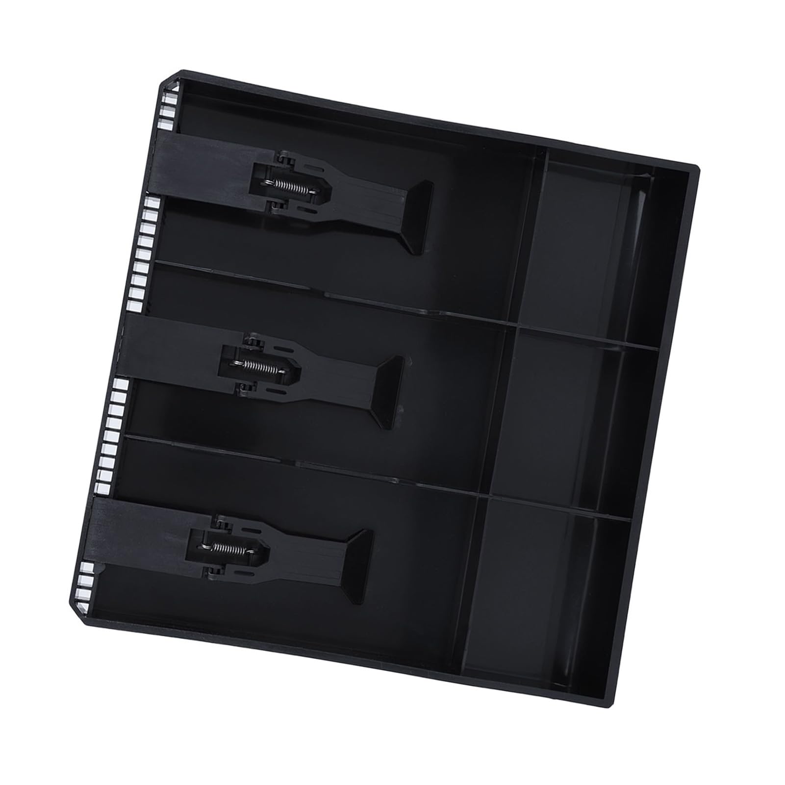 Plastic Cash Drawer Tray with 3 Bill Compartments - Money Storage Box for Cash Register (9.6 x 9.6 x 1.4 Inch, Black) | Perfect for Retail Stores, Restaurants & Small Business Cash Management