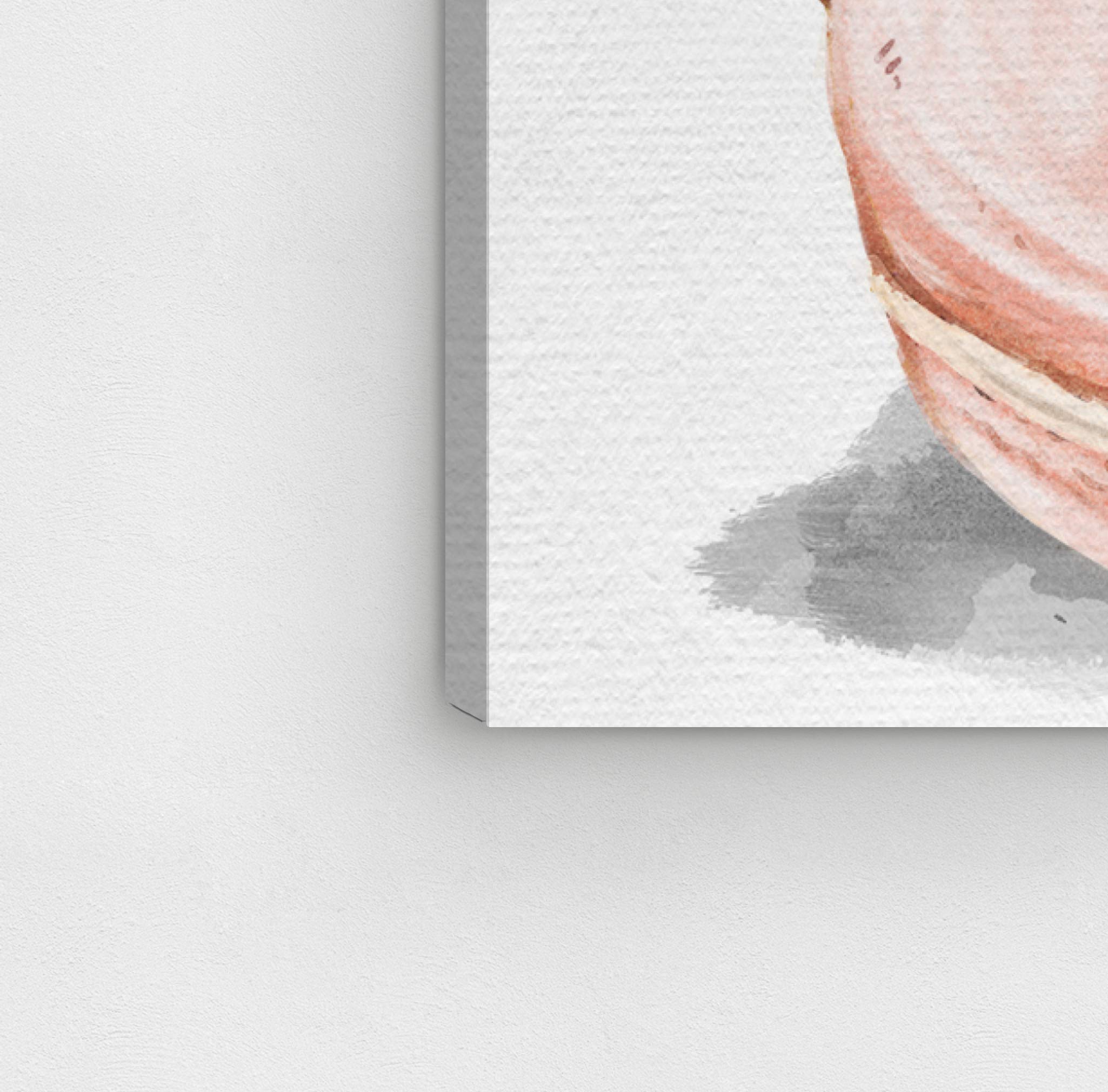 Macaron Frenchie Kitchen Wall Art Canvas Prints - French Bulldog & Dessert Decor for Home, Cafe, Bakery