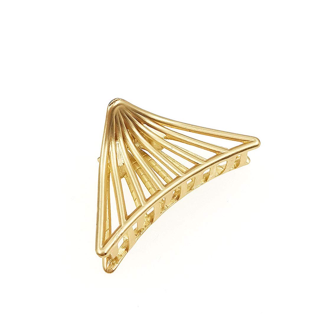 4 Pack Women's Triangle Metal Hair Clips - Hollow Jaw Clamps for Ponytails, Buns & Updos - Gold & Silver Hair Claws for Women & Girls (Great for Work, Gym, Weddings & Everyday Styling)