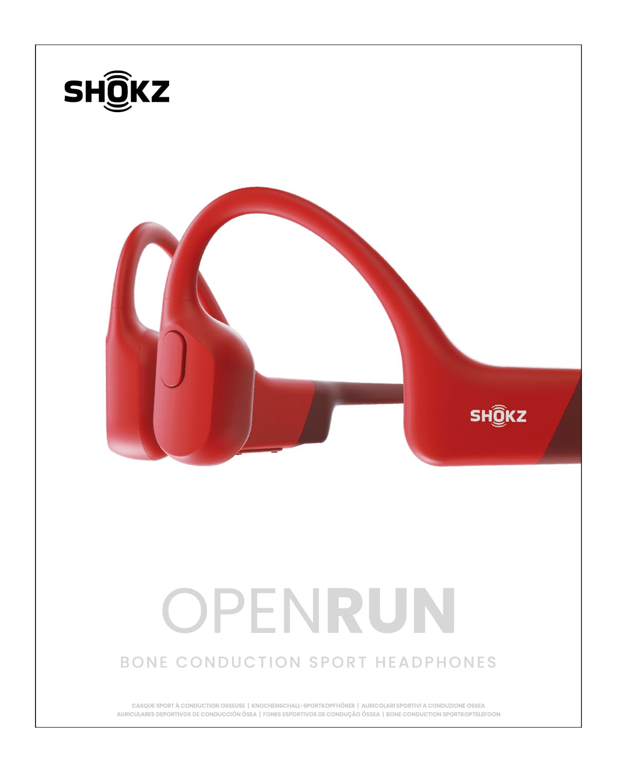 SHOKZ OpenRun (AfterShokz Aeropex) Open-Ear Bluetooth Bone Conduction Sports Headphones - Sweatproof Wireless Headset for Running, Cycling & Workouts - Built-in Mic, Lightweight Headband - Perfect for Gym, Jogging & Outdoor Activities
