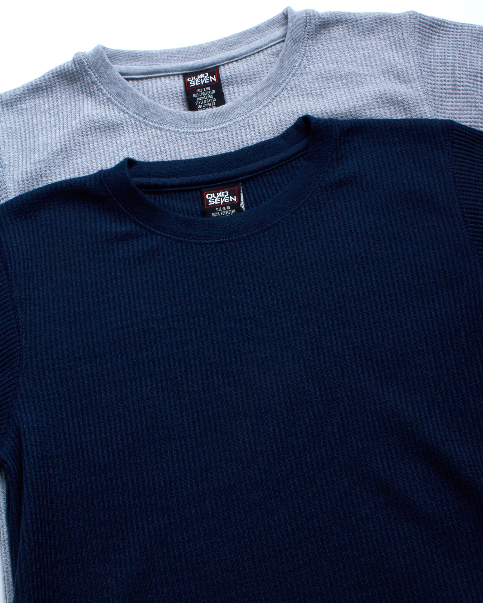 Boys' Thermal Shirt 2-Pack - Soft Waffle Knit Long Sleeve Crewneck T-Shirts for Kids (Sizes 8-18) | Warm Winter Layering & Casual School Outfits