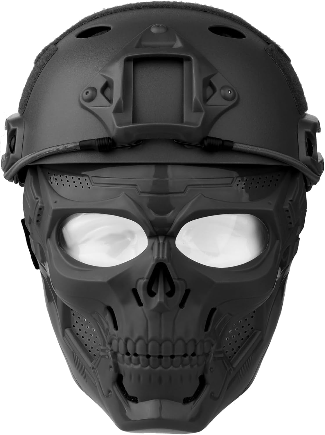 Bvawtrs Tactical Airsoft Mask & Helmet Set - Full Face Protection with Detachable Goggles, Paintball PJ Fast Helmet with NVG Mount & Side Rails - Perfect for Airsoft Battles, Paintball Games & Military Simulation Training