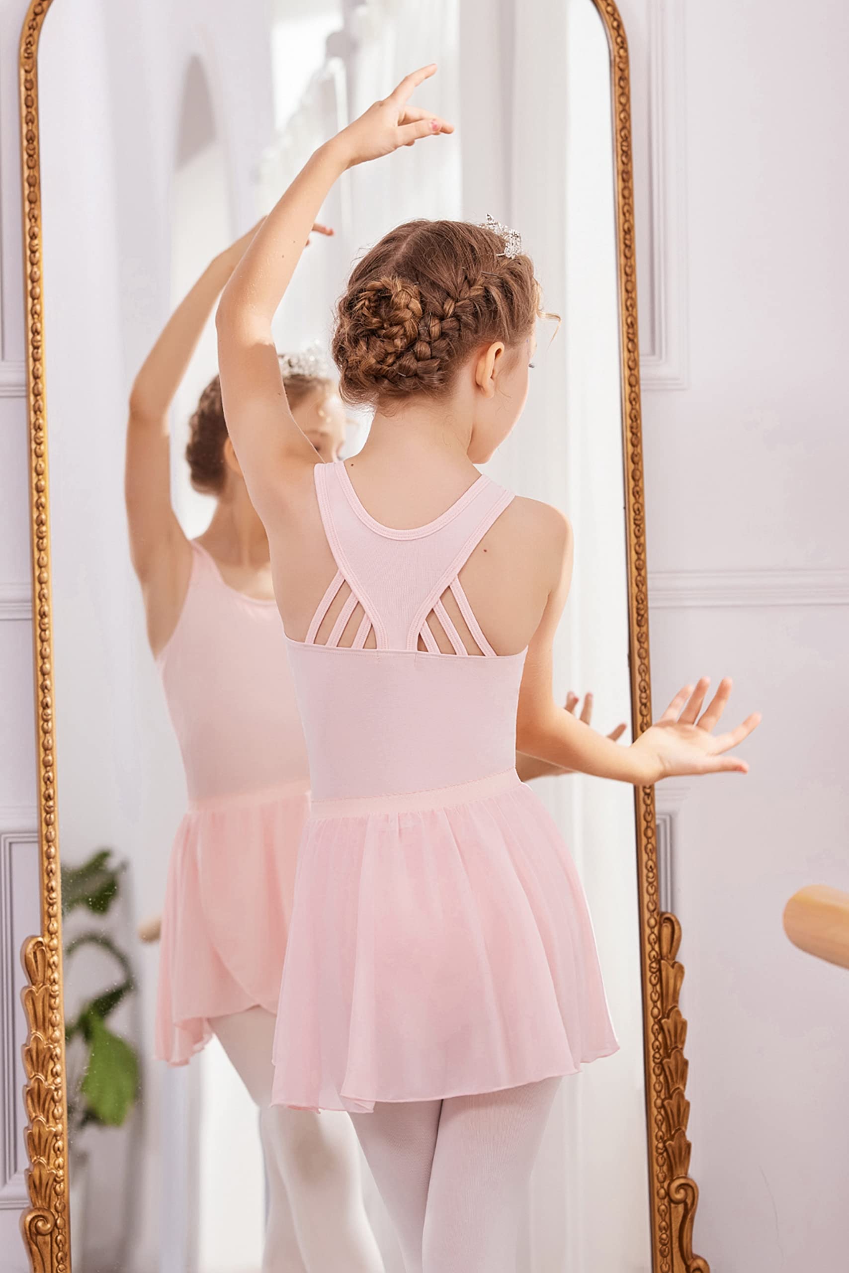 Zaclotre 3 Pack Girls Ballet Skirts - Toddler & Kids Chiffon Wrap Dance Skirt - Soft Ballet Tutu for Class, Recital, Performance, Play - Birthday Party, Photo Shoot, Costume Dress Up