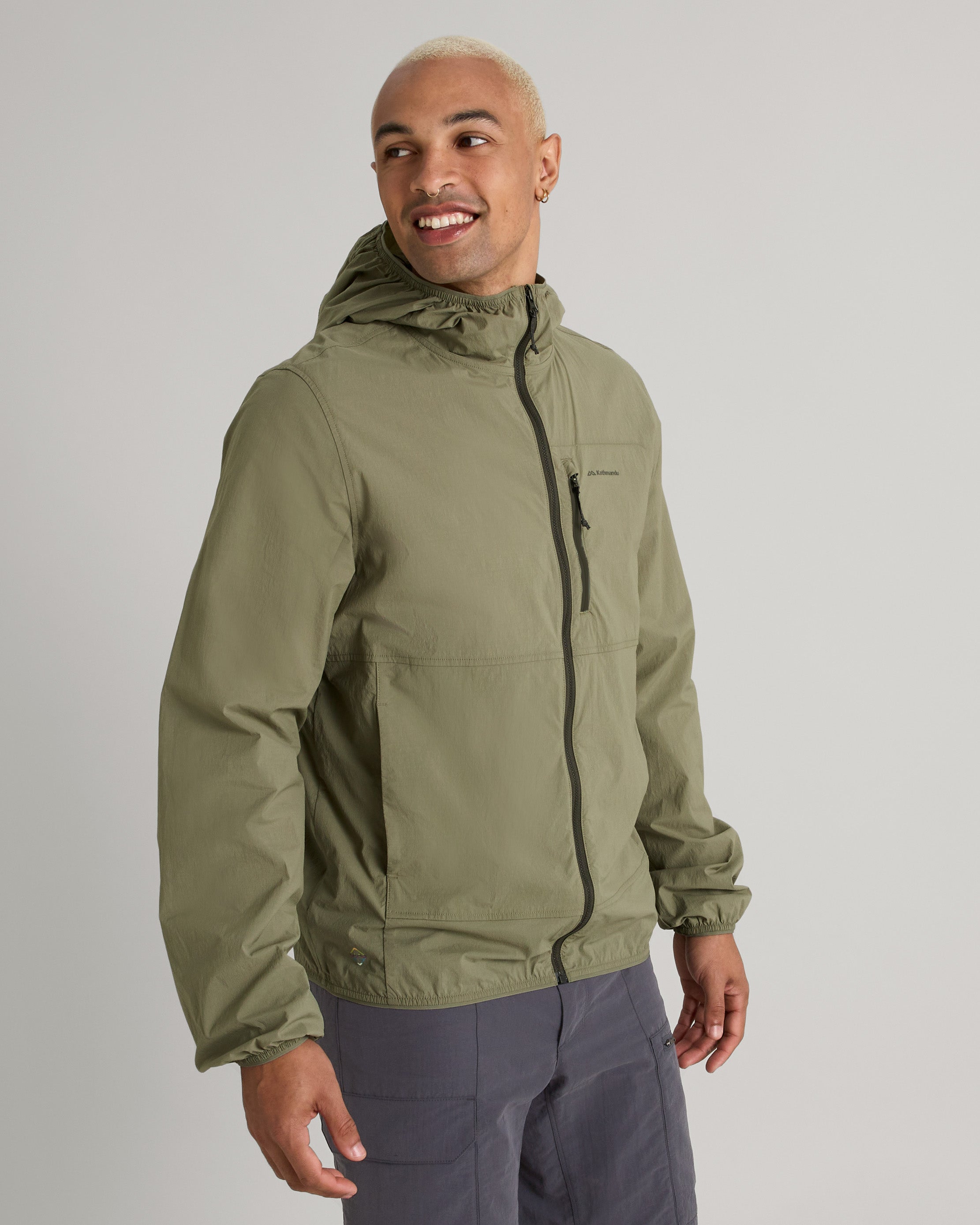 Men's EVRY Where Stretch Windbreaker Jacket - Lightweight Waterproof Outdoor Shell for Hiking, Running & Travel (Beech)
