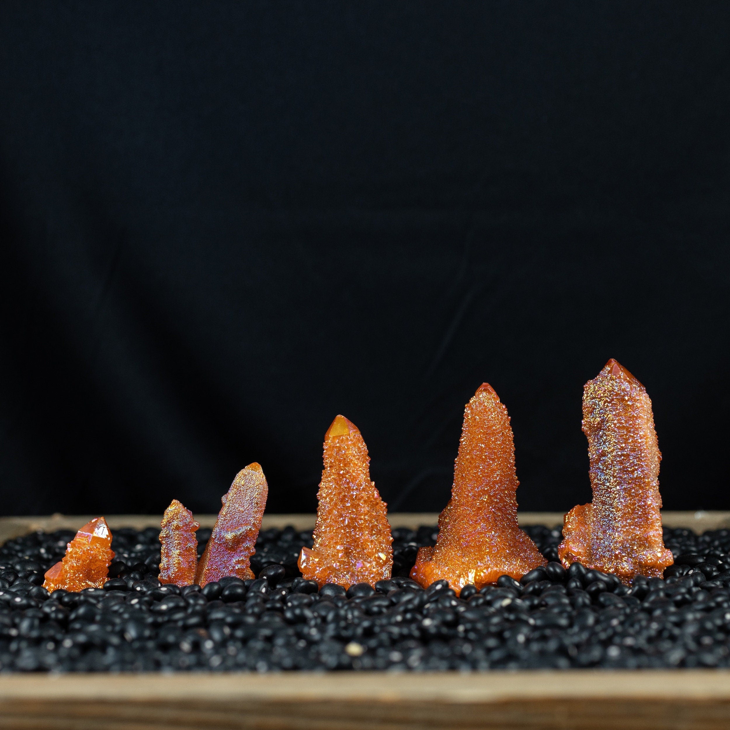 Orange Tangerine Aura Quartz Crystal Point - Natural Rainbow Quartz Healing Stone for Meditation, Reiki & Home Decor (E2135) | Spiritual Crystal Gift for Yoga Practitioners & Energy Workers