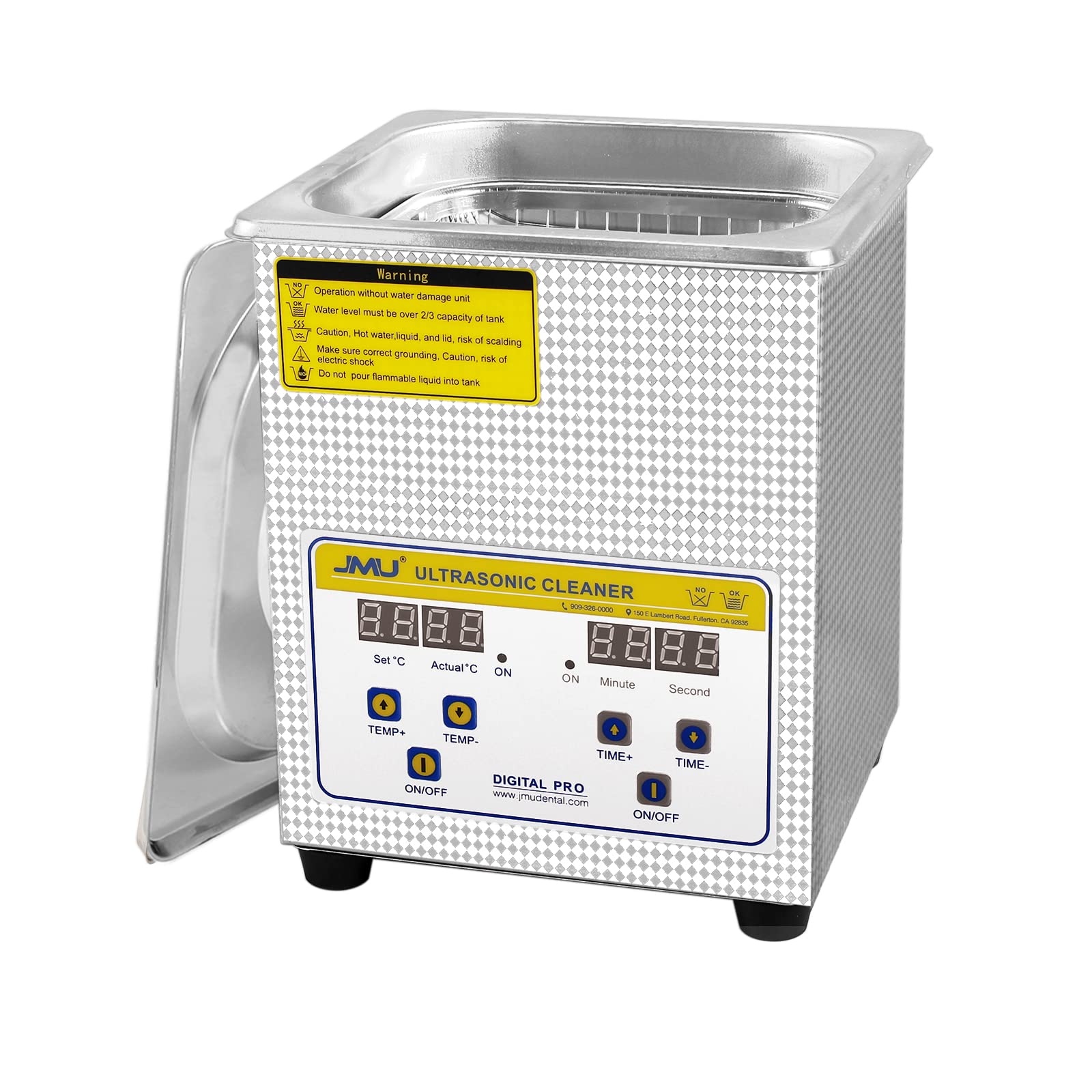 JMU 2L Professional Ultrasonic Cleaner with Digital Timer & Heater - Jewelry, Watch, Glasses, Circuit Board, Dental Tools Cleaning for Home & Commercial Use