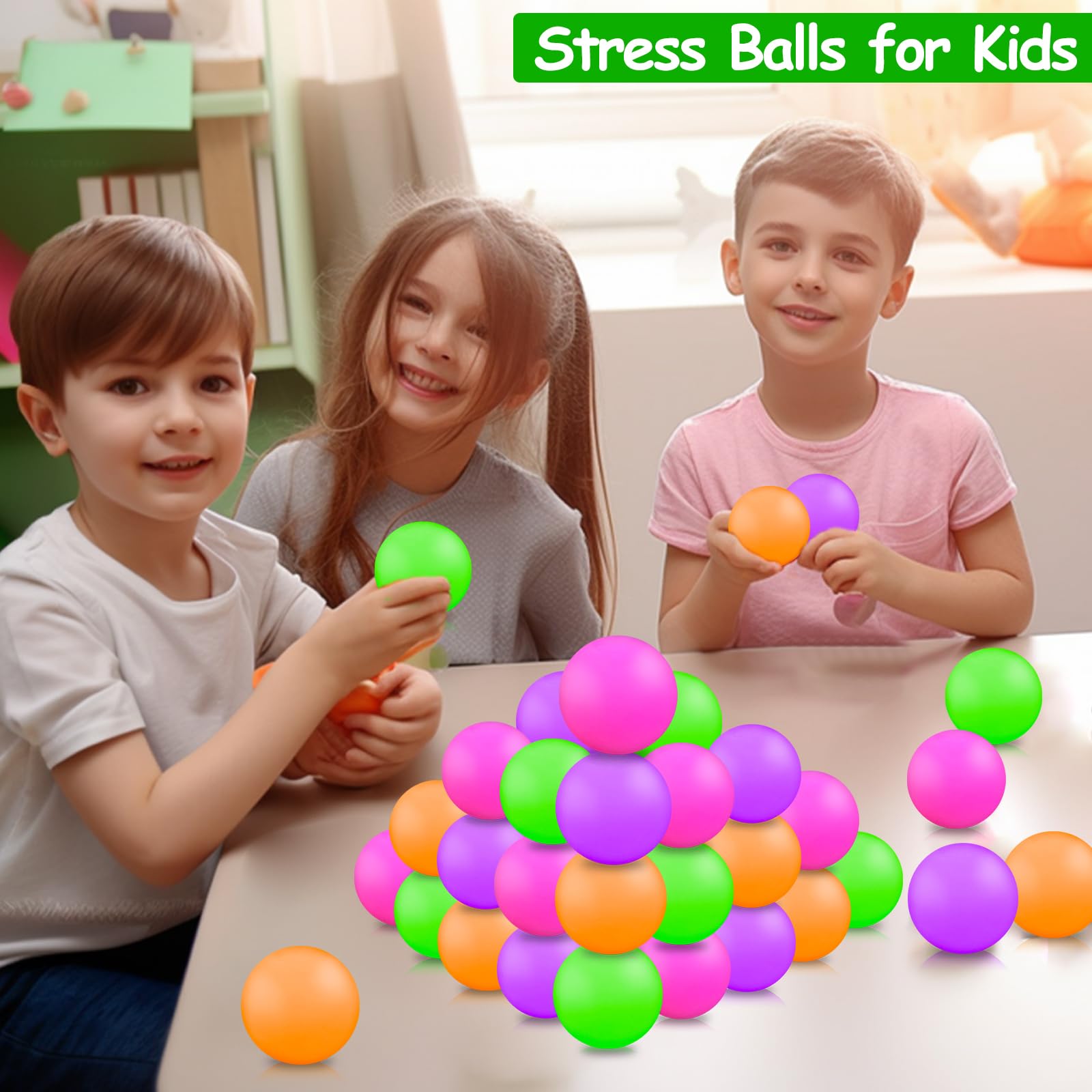 24 Pack Stress Relief Balls for Kids & Adults - Stretchy Fidget Sensory Toys for Anxiety Relief, Classroom Prizes, Party Favors - Perfect for Office, School, Home & Travel Stress Management